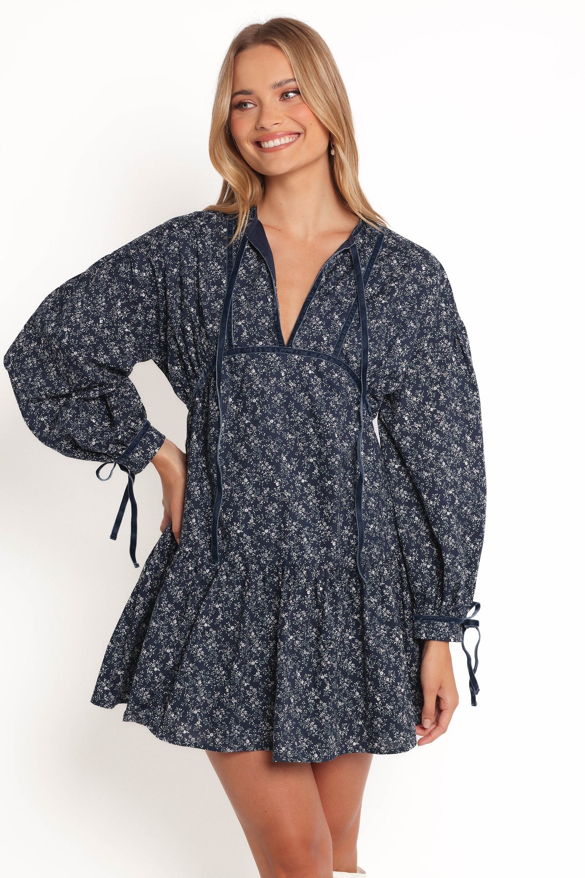 Brooklyn Mini Dress in Blue Floral – view 3 of 11