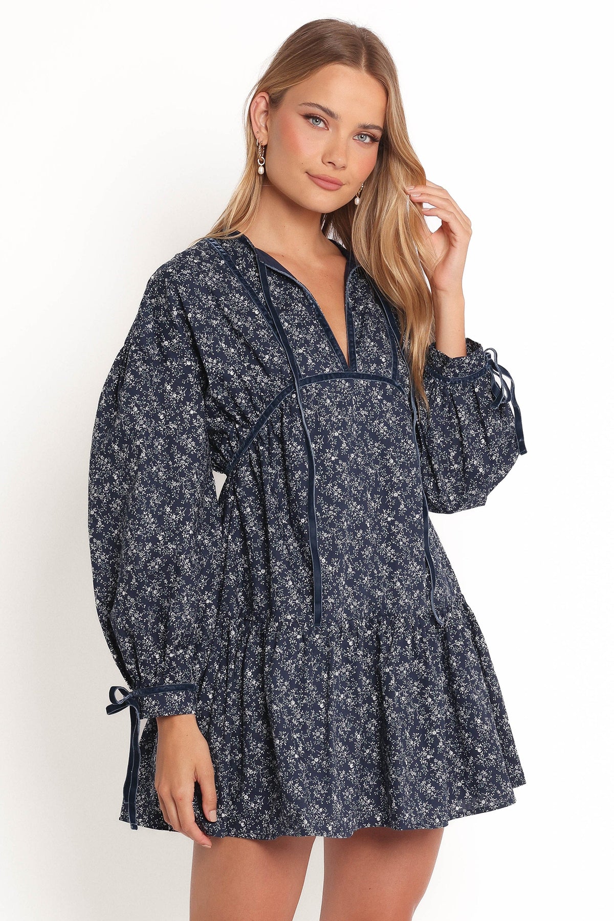 Brooklyn Mini Dress in Blue Floral – view 7 of 11