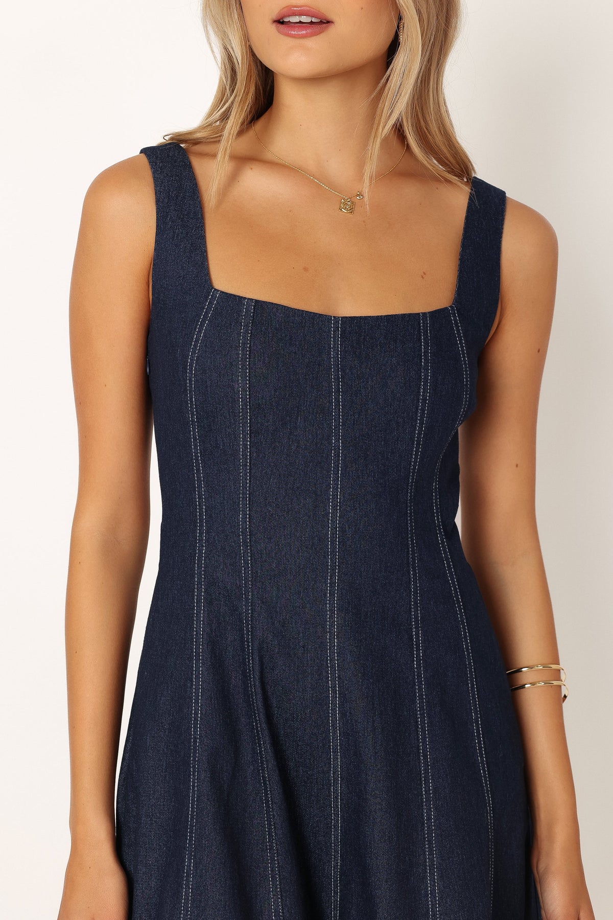 Callum Midi Dress in Dark Denim – view 8 of 9