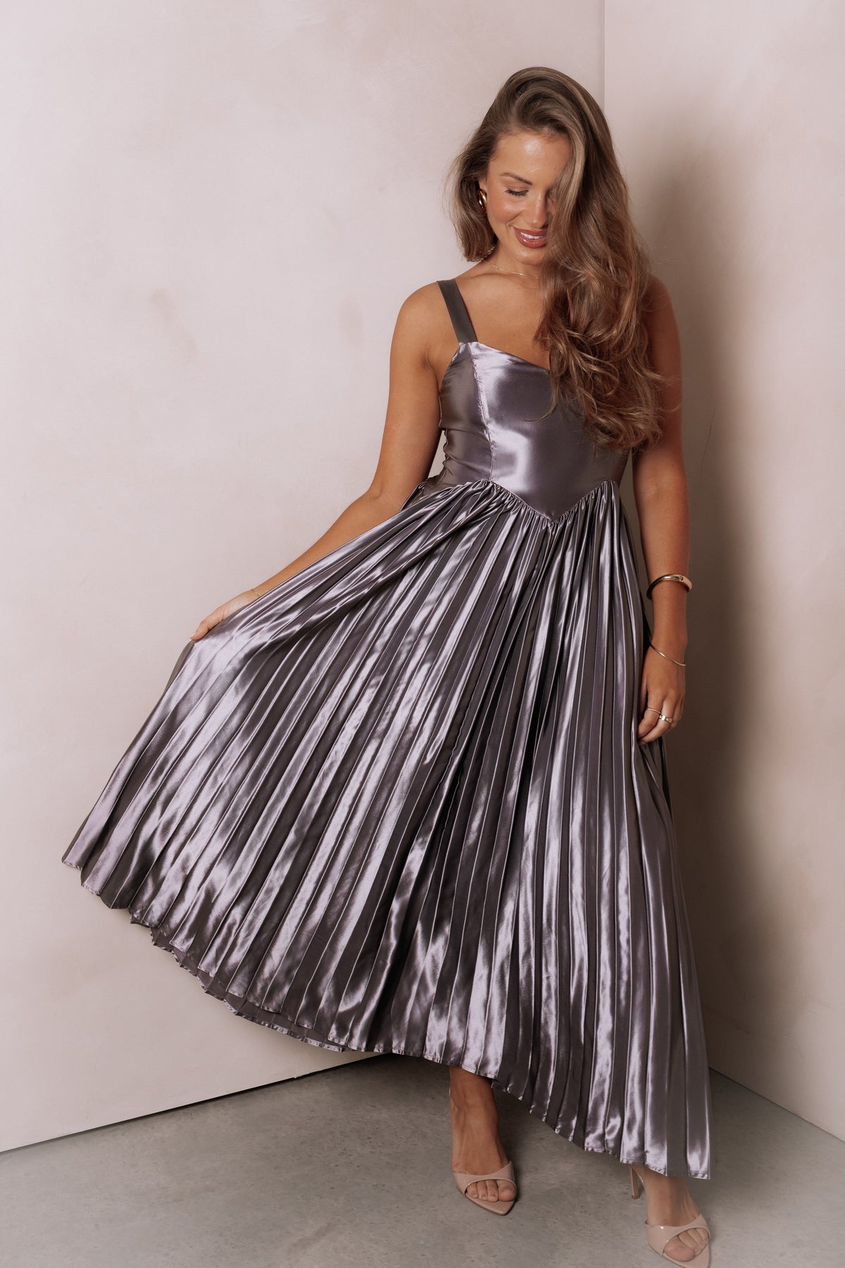 Camala Maxi Dress in Grey Silver – view 2 of 9