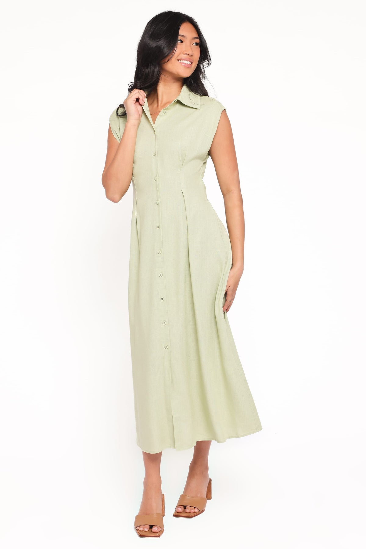Cami Midi Dress in Green – view 7 of 9