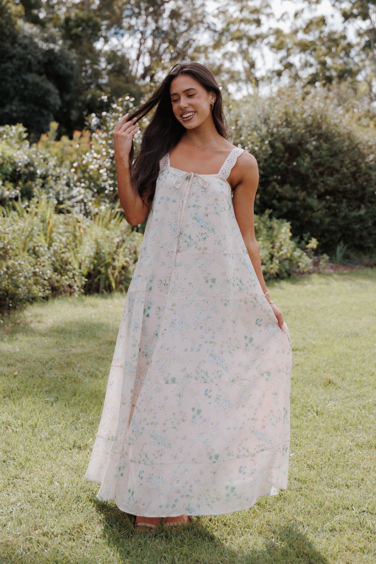 Caroline Maxi Dress in Pastel Pink Floral – view 1 of 7