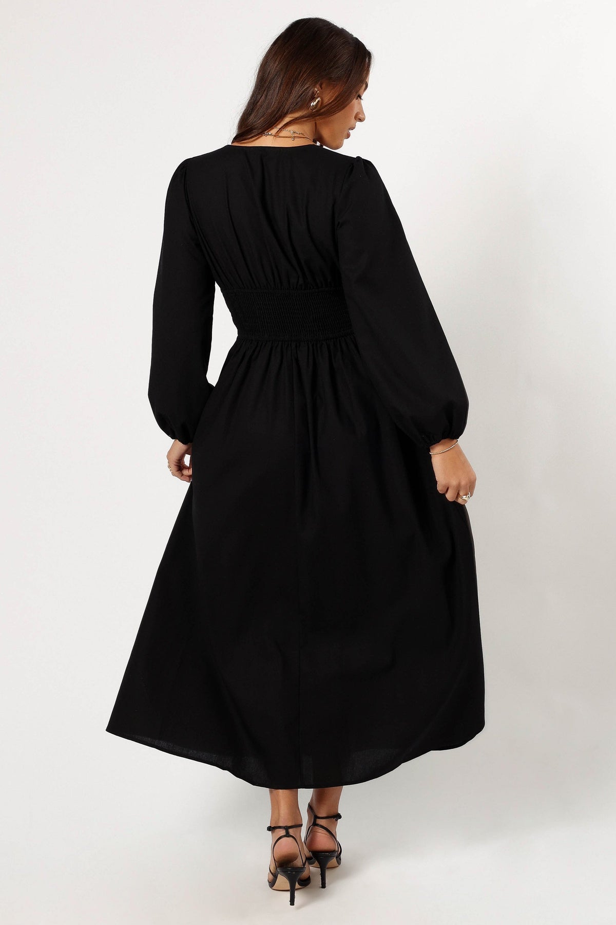 Cece Long Sleeve Maxi Dress in Black – view 4 of 7