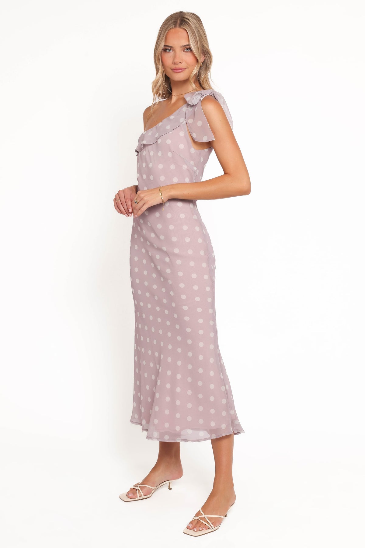 Celestine Maxi Dress in Lavender Polka Dot – view 4 of 6