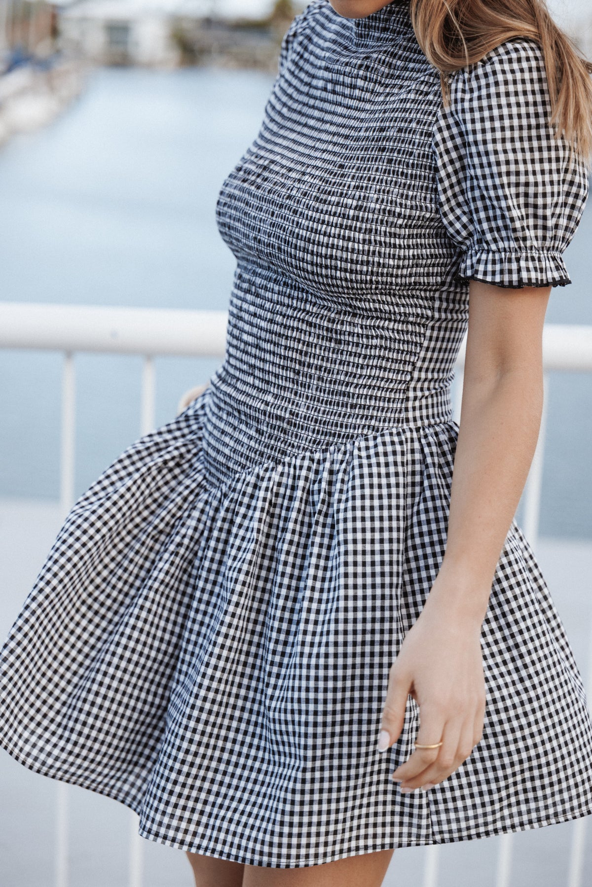Celine Mini Dress in Black Gingham – view 1 of 8