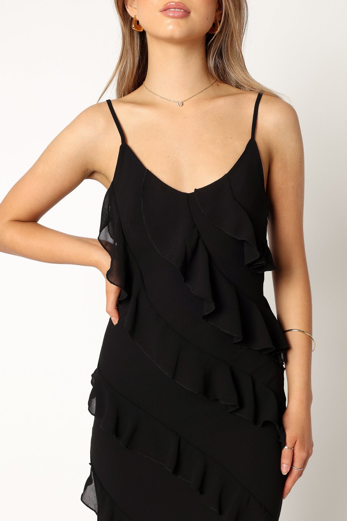 Ciao Ruffles Maxi Dress in Black – view 5 of 7