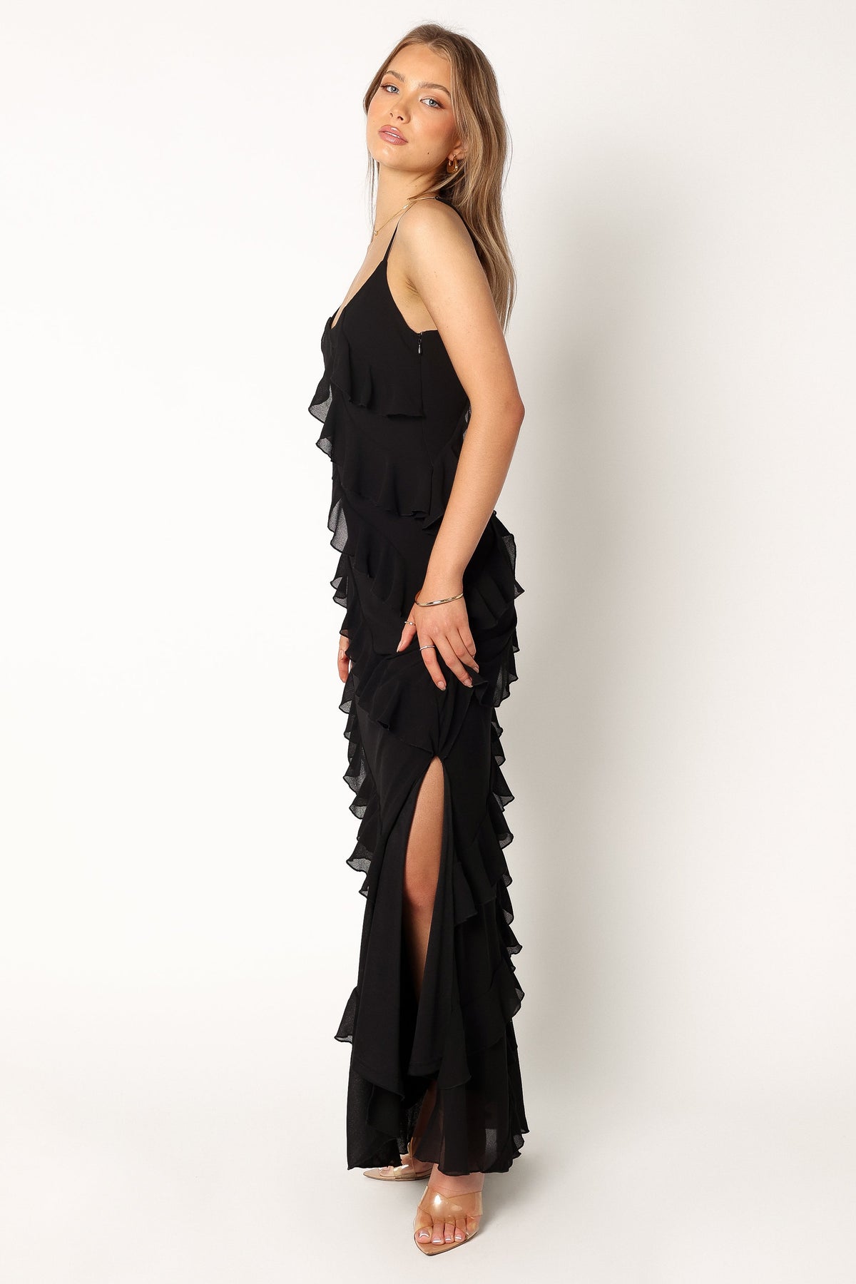 Ciao Ruffles Maxi Dress in Black – view 6 of 7