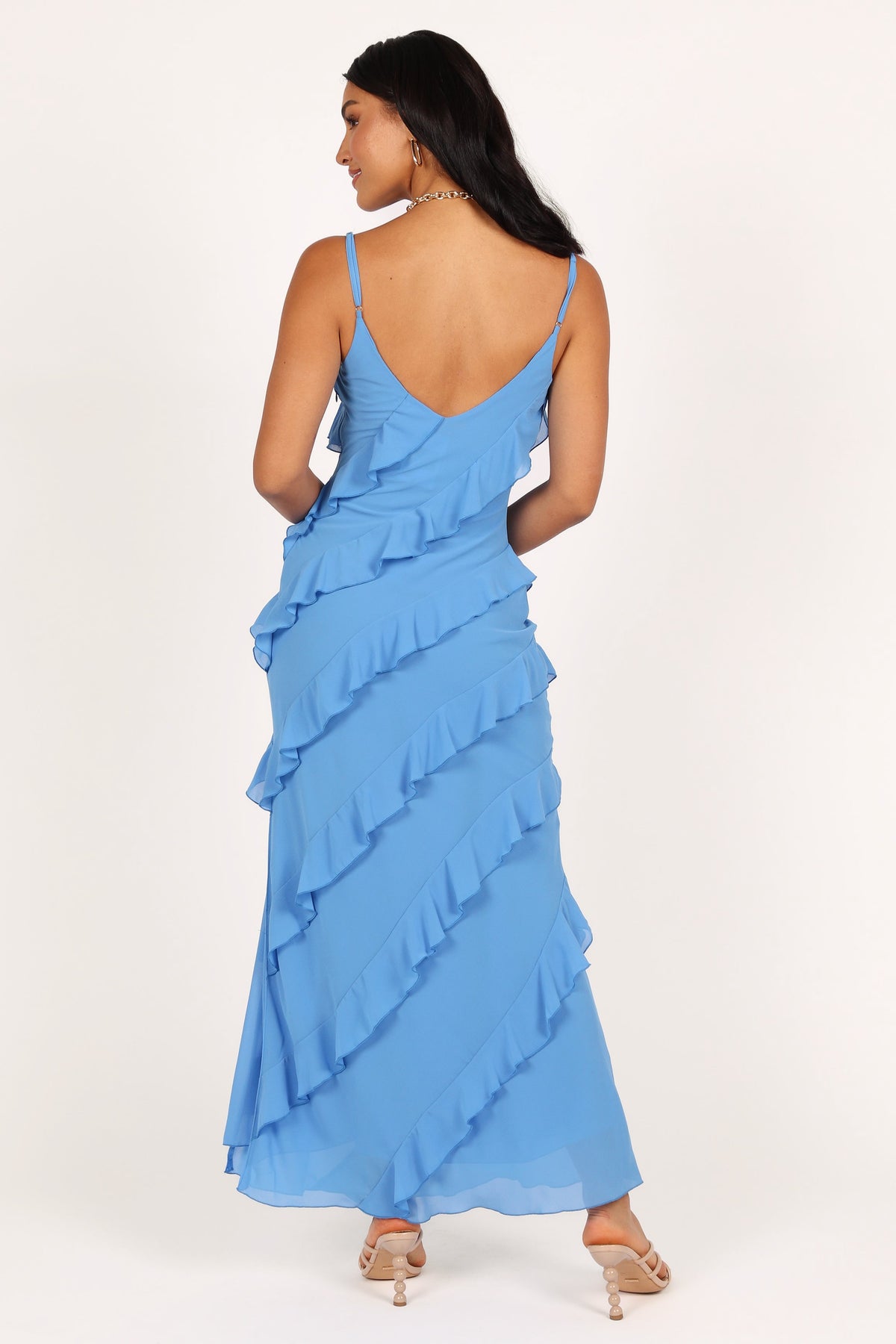 Ciao Ruffles Maxi Dress in Blue – view 6 of 7