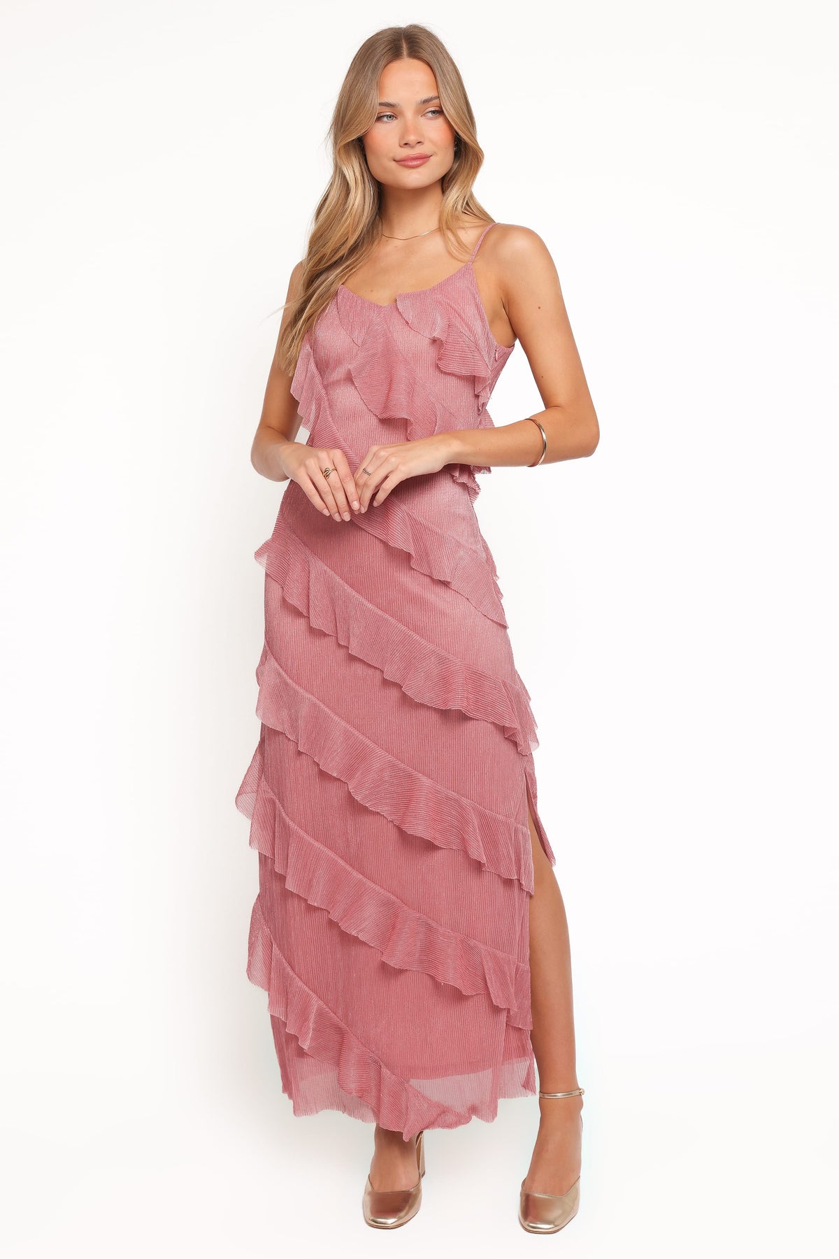 Ciao Ruffles Maxi Dress in Pink – view 2 of 8