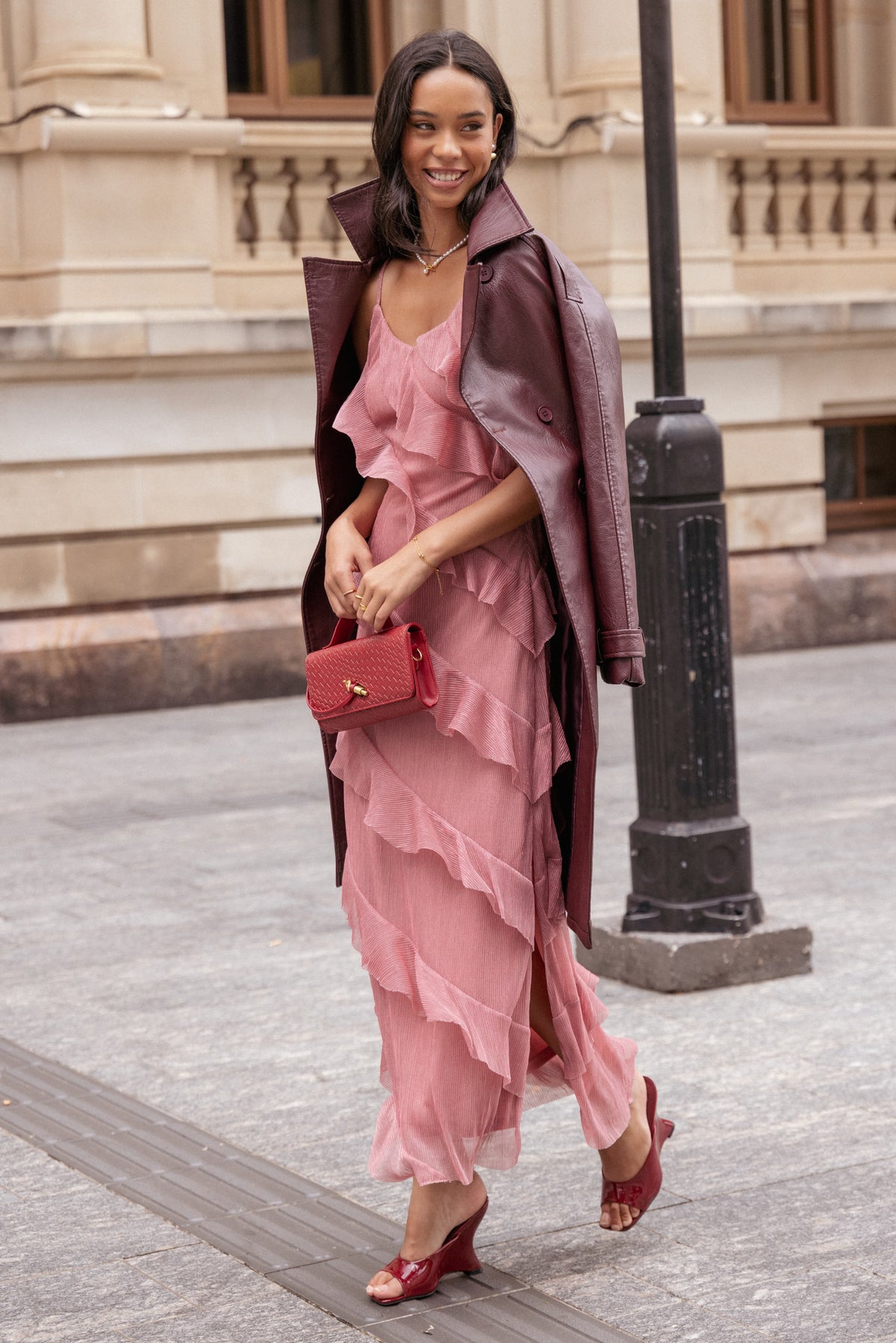 Ciao Ruffles Maxi Dress in Pink – view 8 of 8