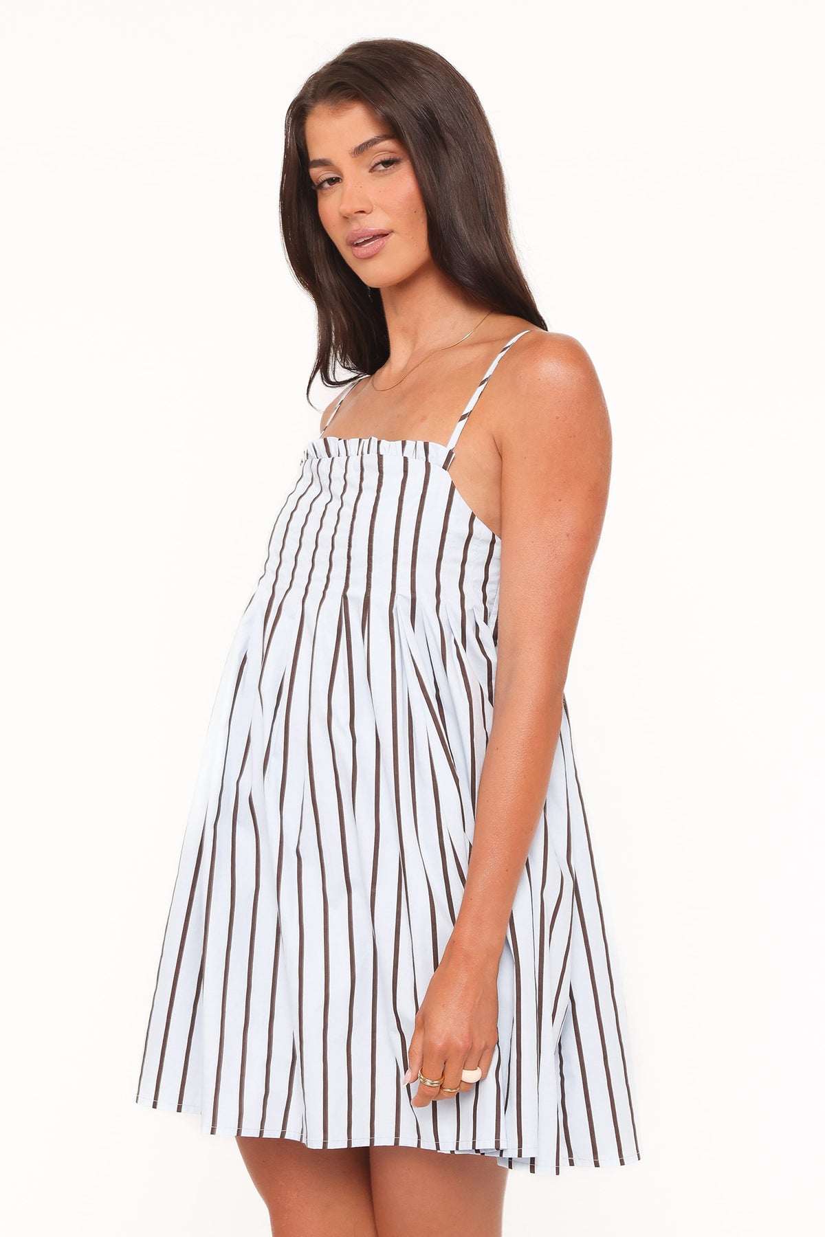 Cole Mini Dress in Blue/Brown Stripe – view 4 of 9