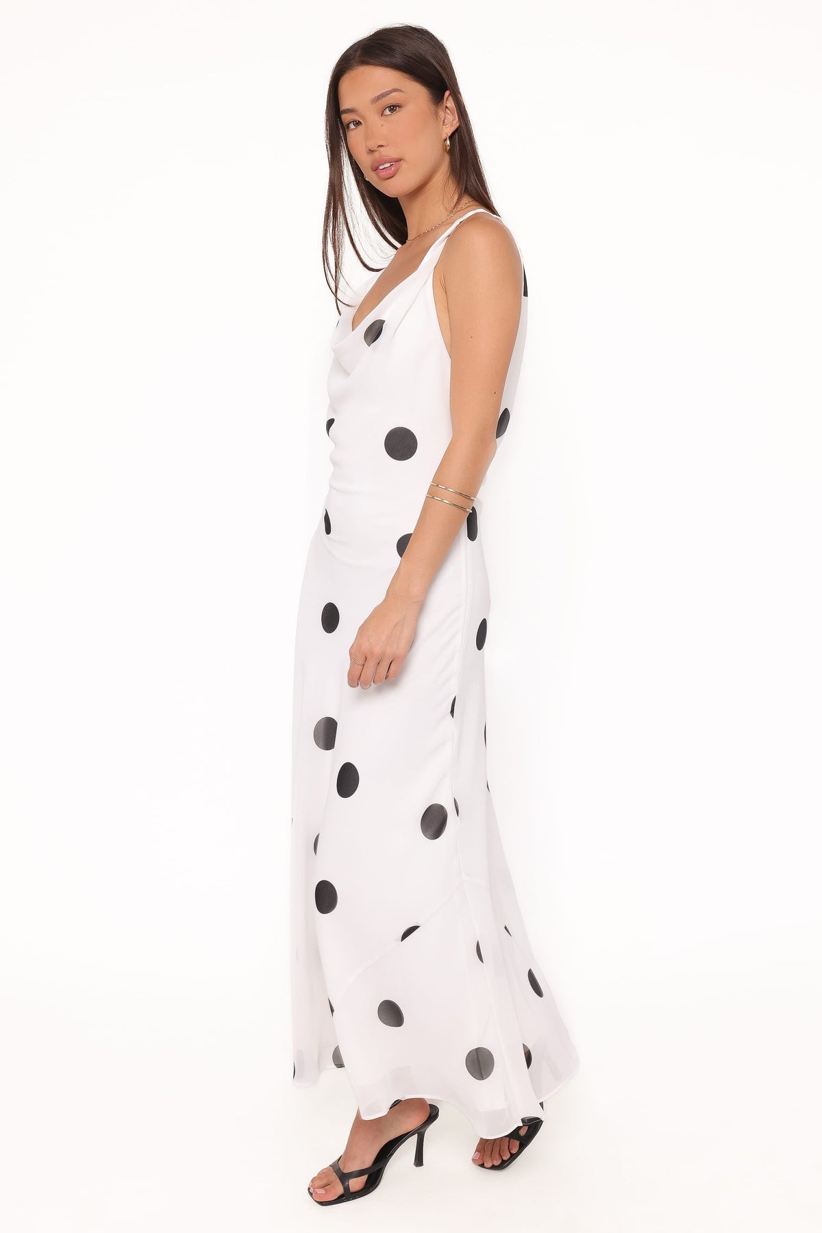 Collette Maxi Dress in White Polka Dot – view 3 of 6