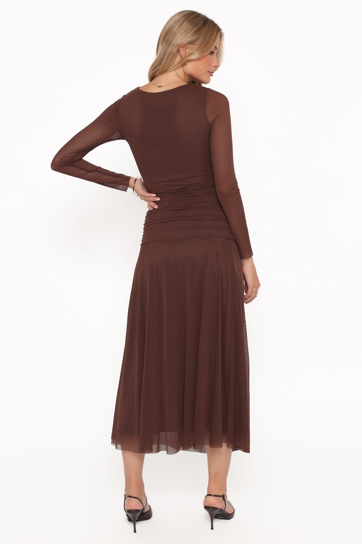 Colton Long Sleeve Maxi Dress in Brown – view 4 of 6