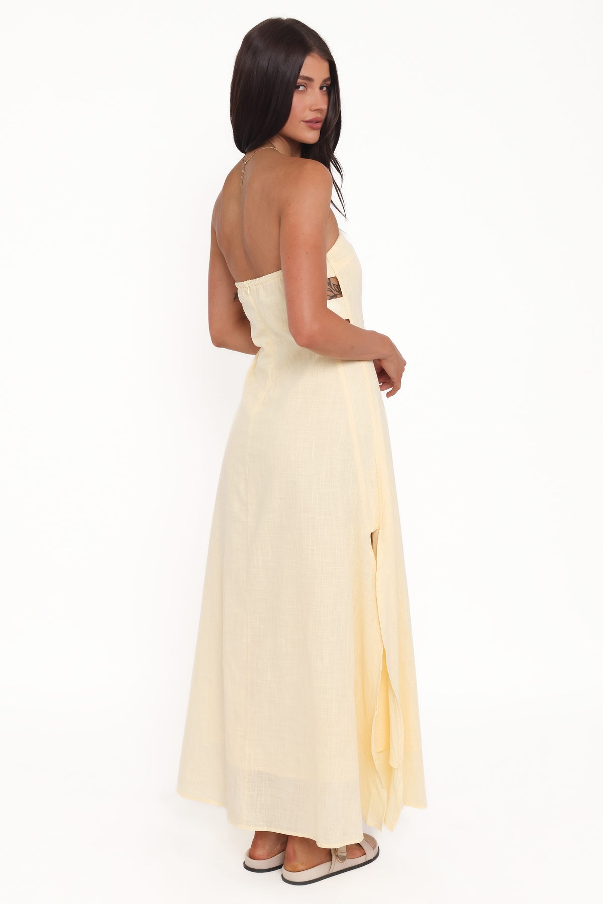 Cyrus Strapless Maxi Dress in Butter Yellow – view 4 of 5