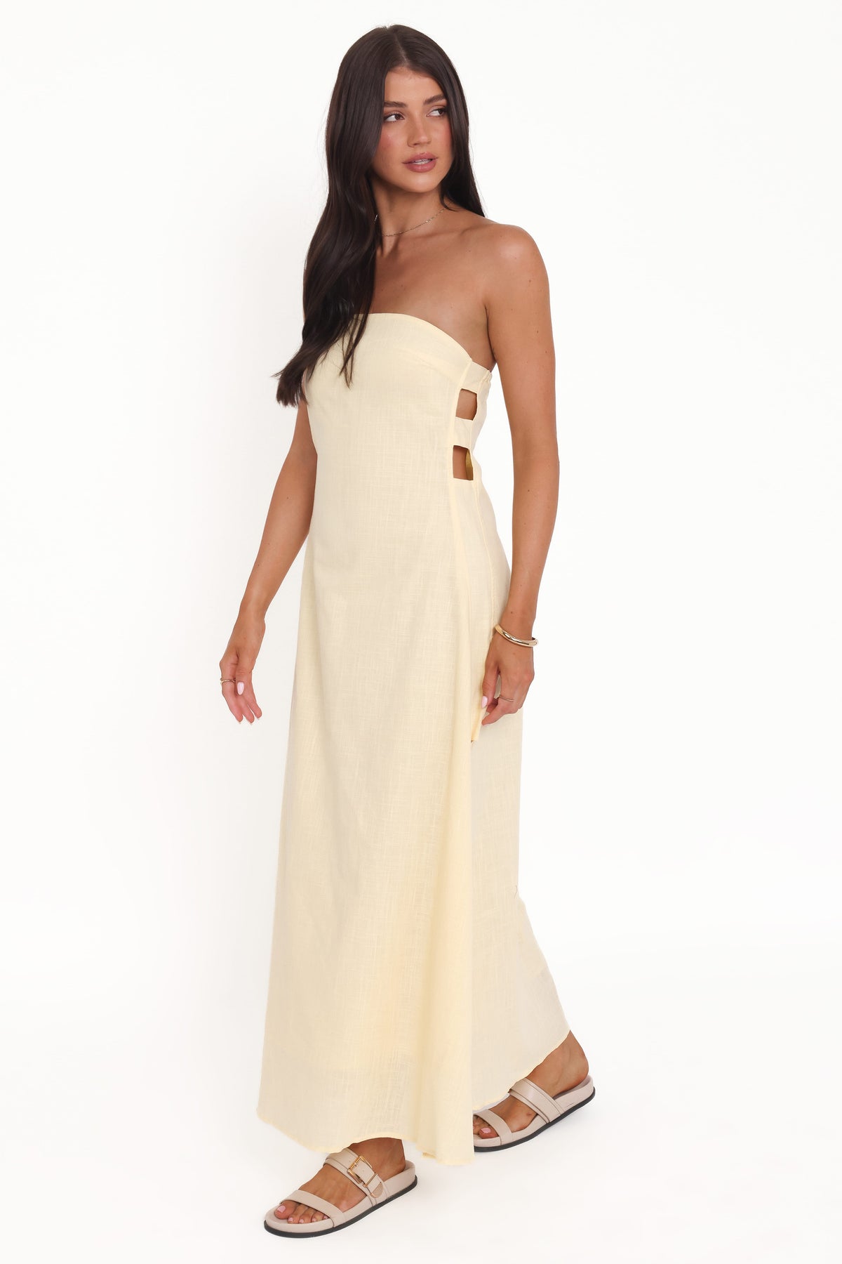 Cyrus Strapless Maxi Dress in Butter Yellow – view 3 of 5