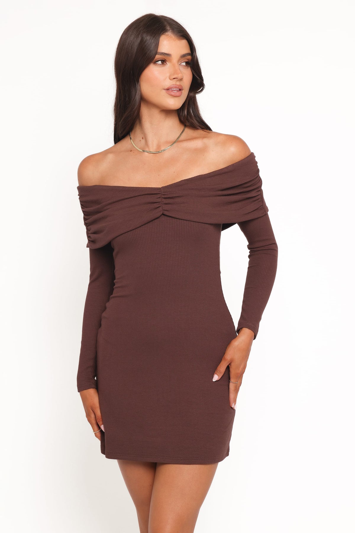 Danica Mini Dress in Chocolate Brown – view 1 of 6