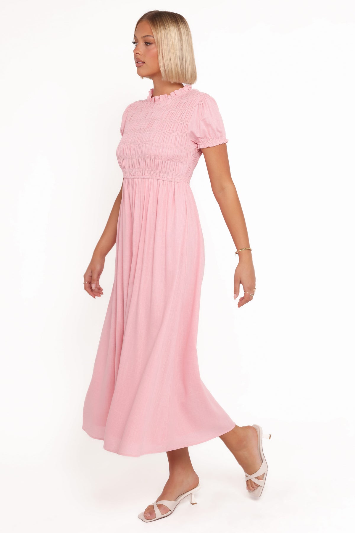 Darla Puff Sleeve Dress in Pink – view 4 of 8