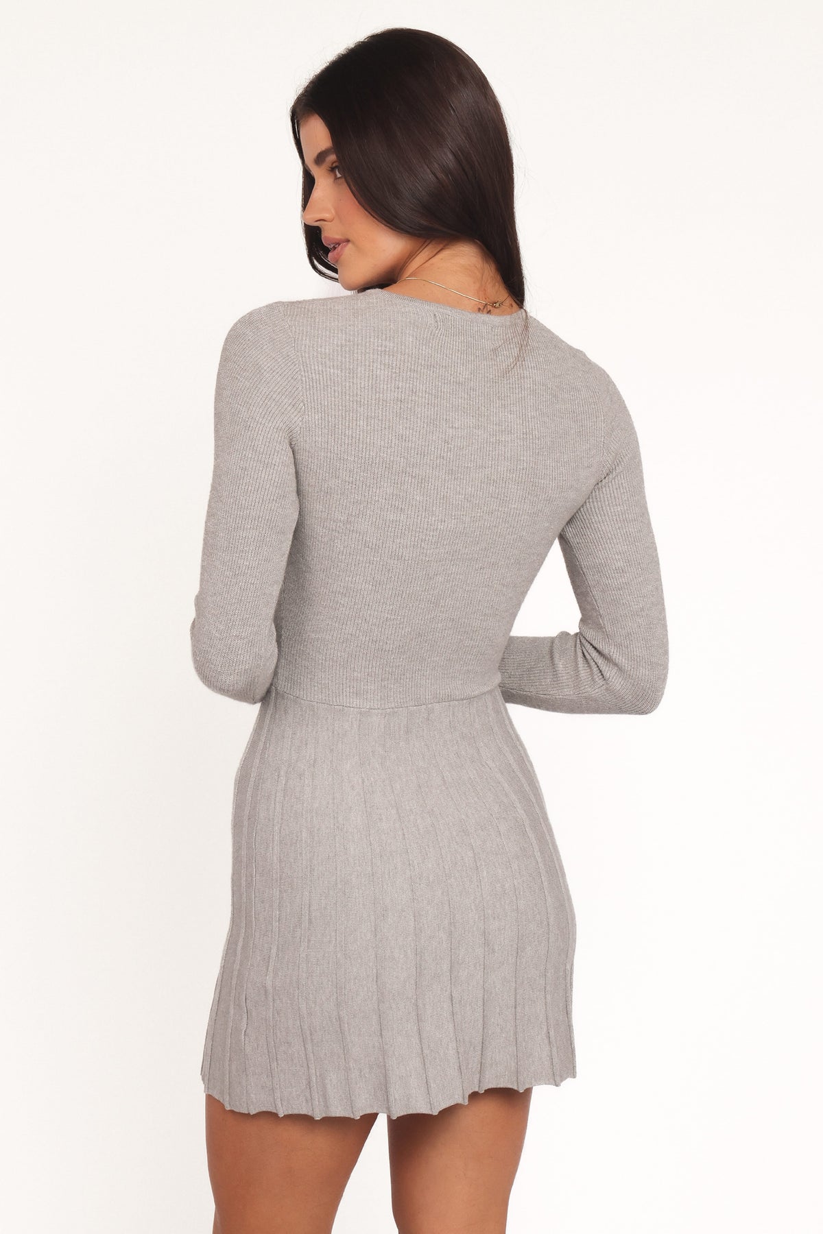 Darlina Long Sleeve Mini Dress in Heather Grey – view 4 of 6