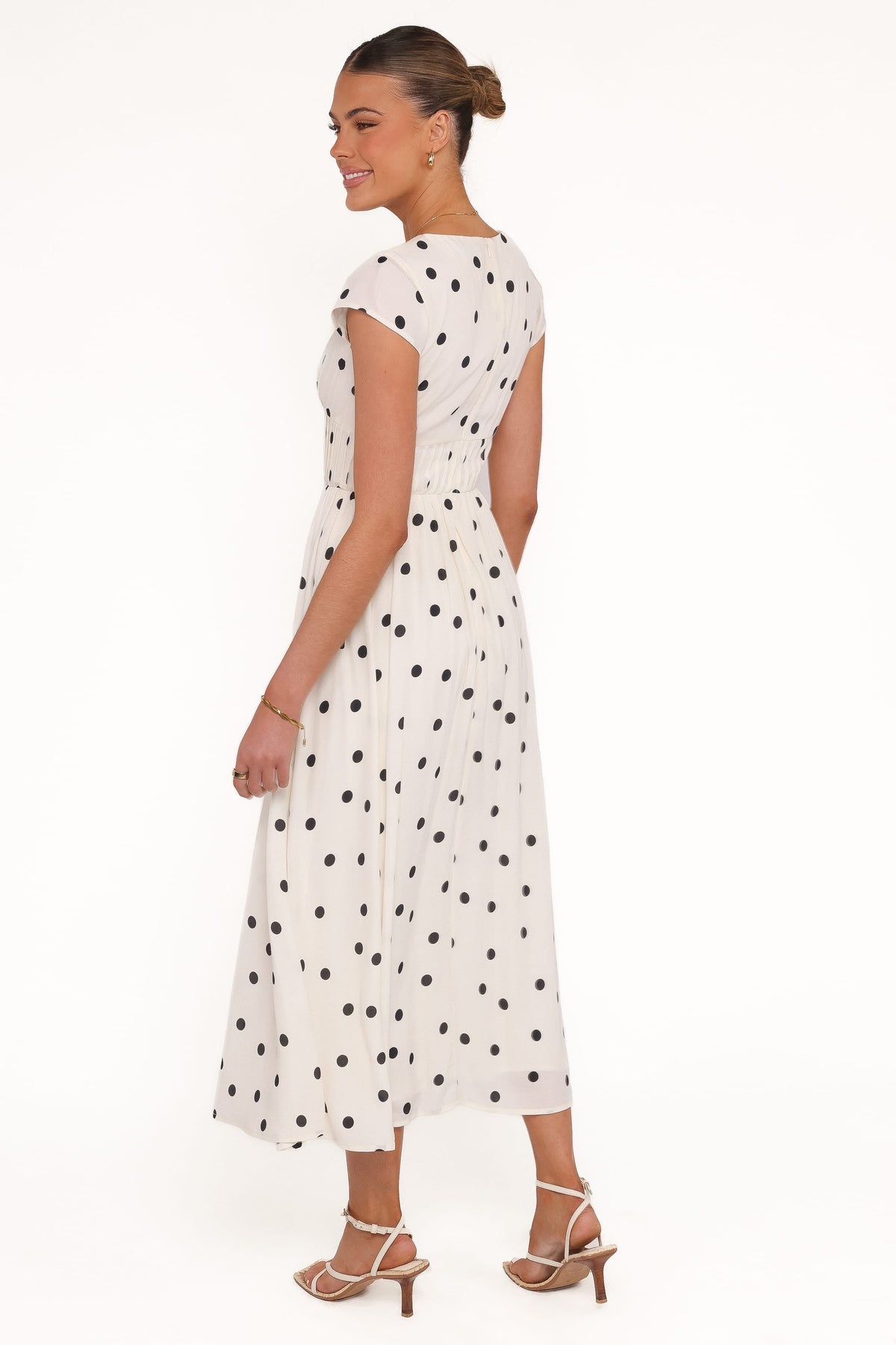 Darline Midi Dress in White Polka Dot – view 4 of 6