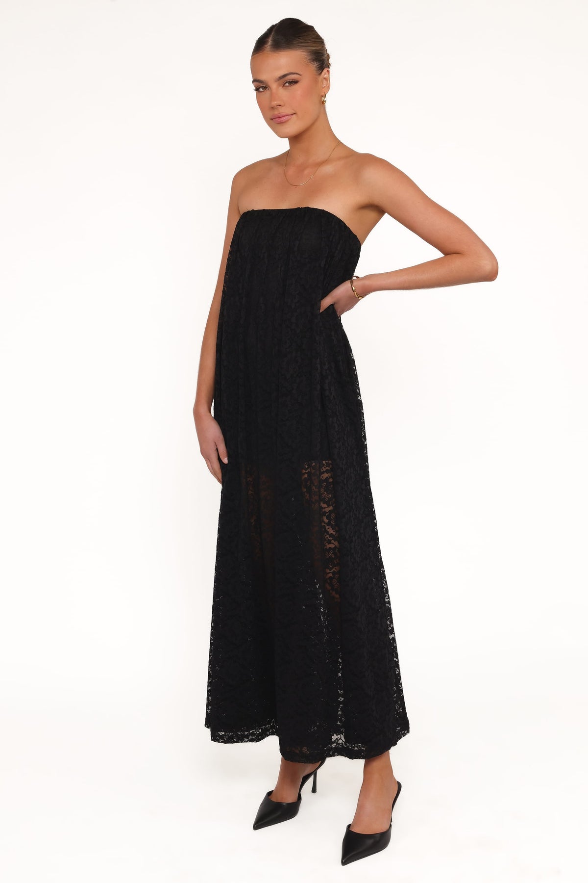 Davina Maxi Dress in Black Lace – view 3 of 7