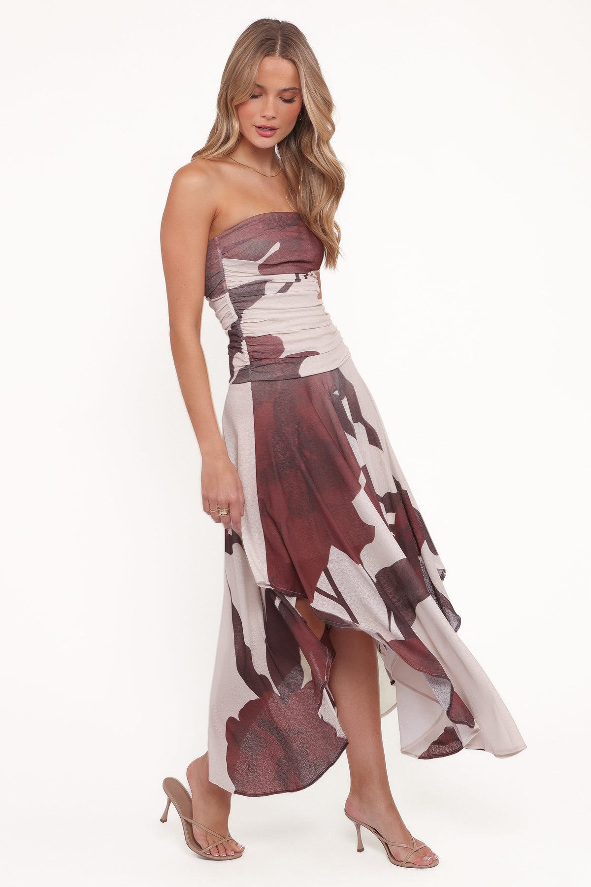 Doreen Midi Dress in Brown Floral – view 3 of 6