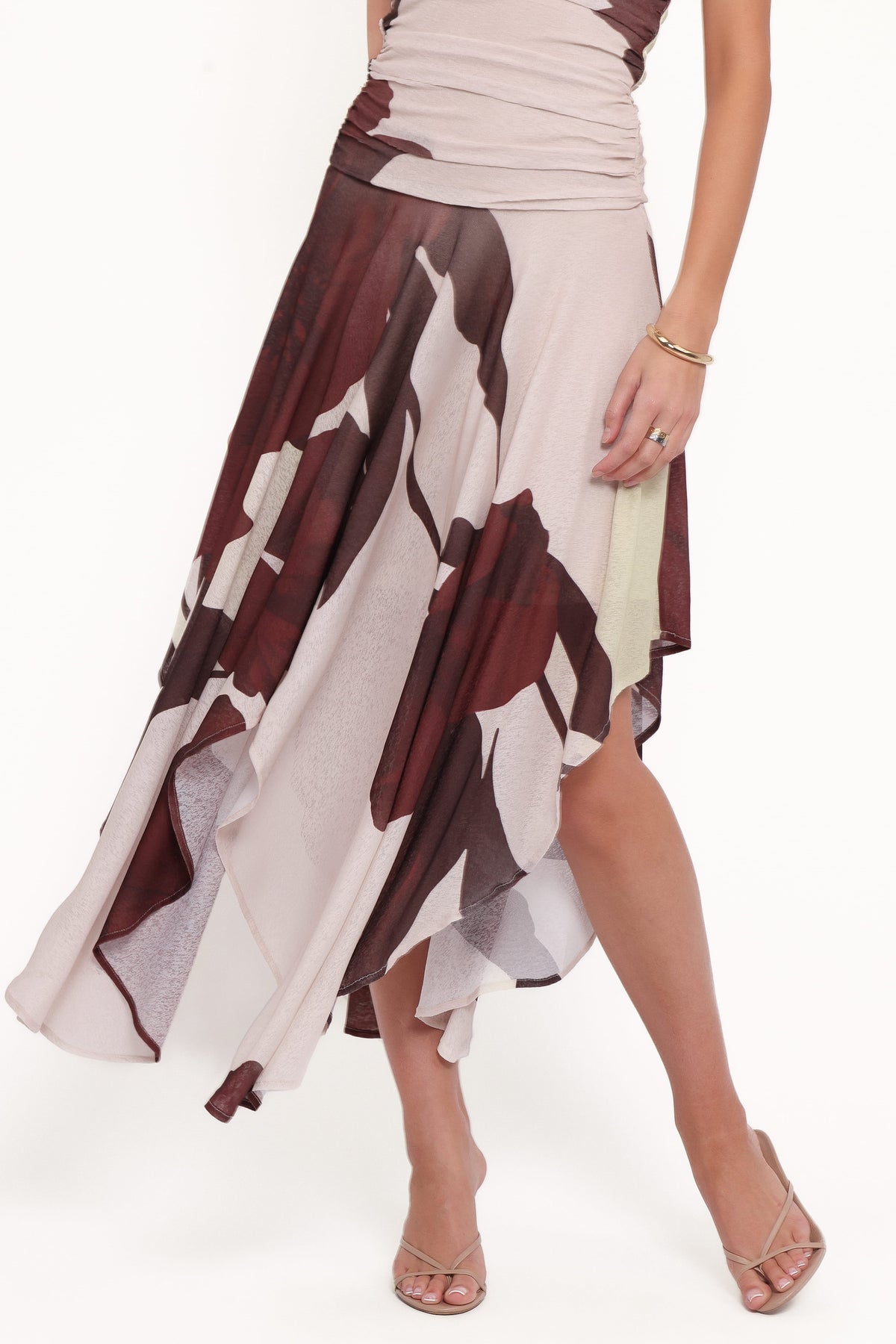 Doreen Midi Dress in Brown Floral – view 5 of 6