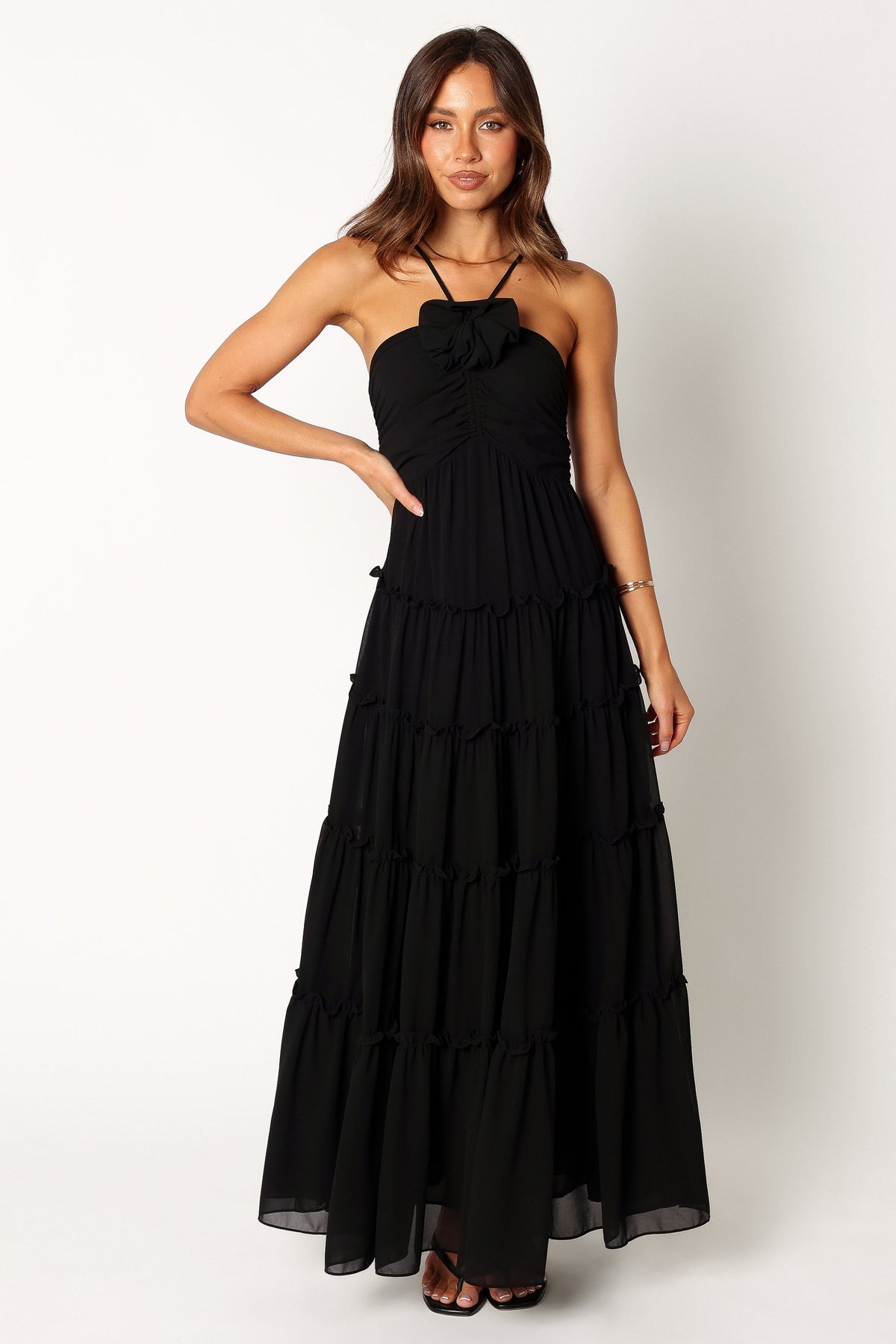 Dottie Halterneck Maxi Dress in Black – view 2 of 8