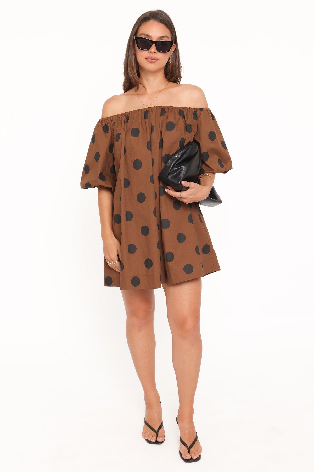 Eddie Mini Dress in Brown Polka Dot – view 4 of 7