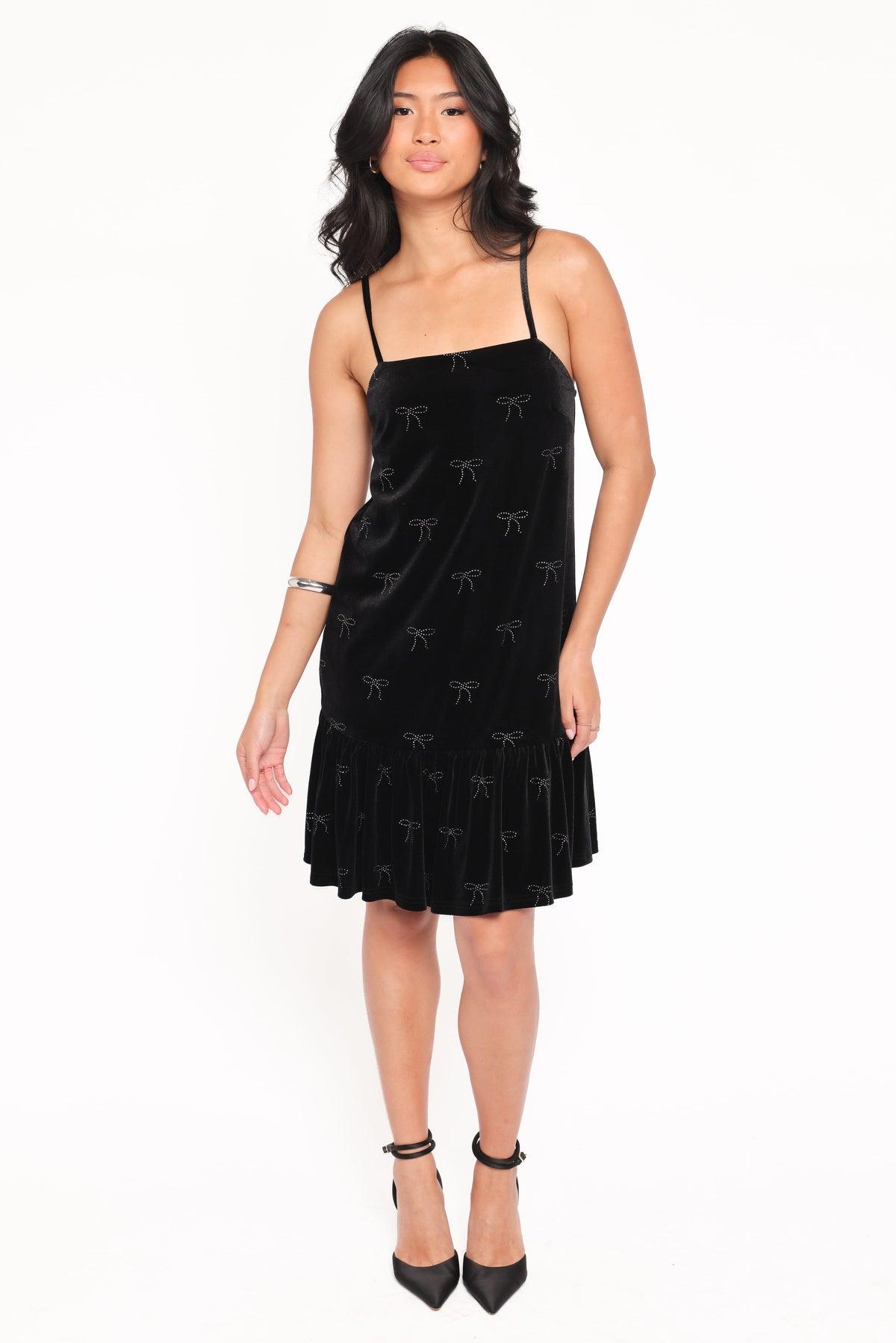 Eileen Mini Dress in Black Velvet – view 5 of 6
