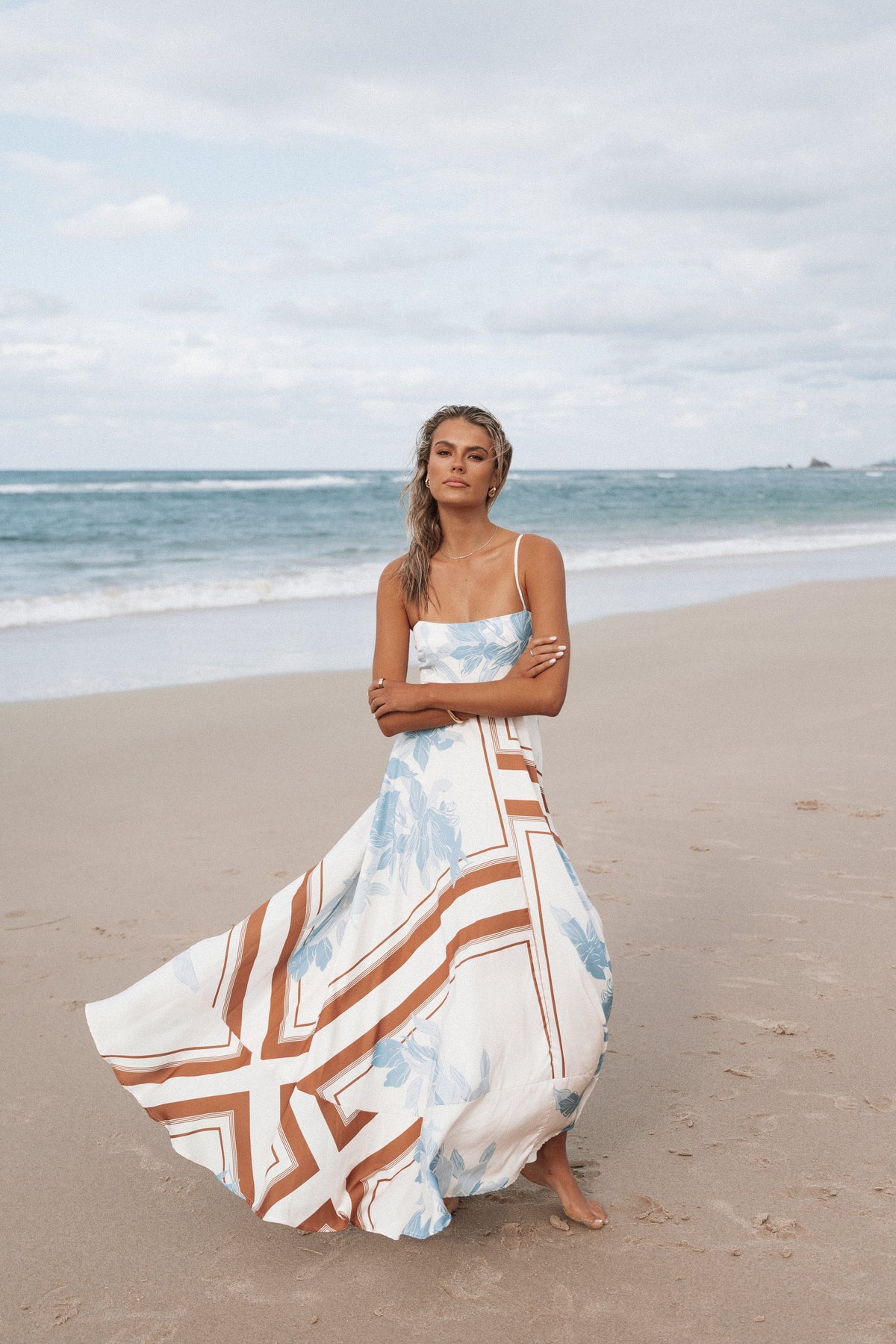 Elanor Maxi Dress in Pale Blue Print – view 1 of 8