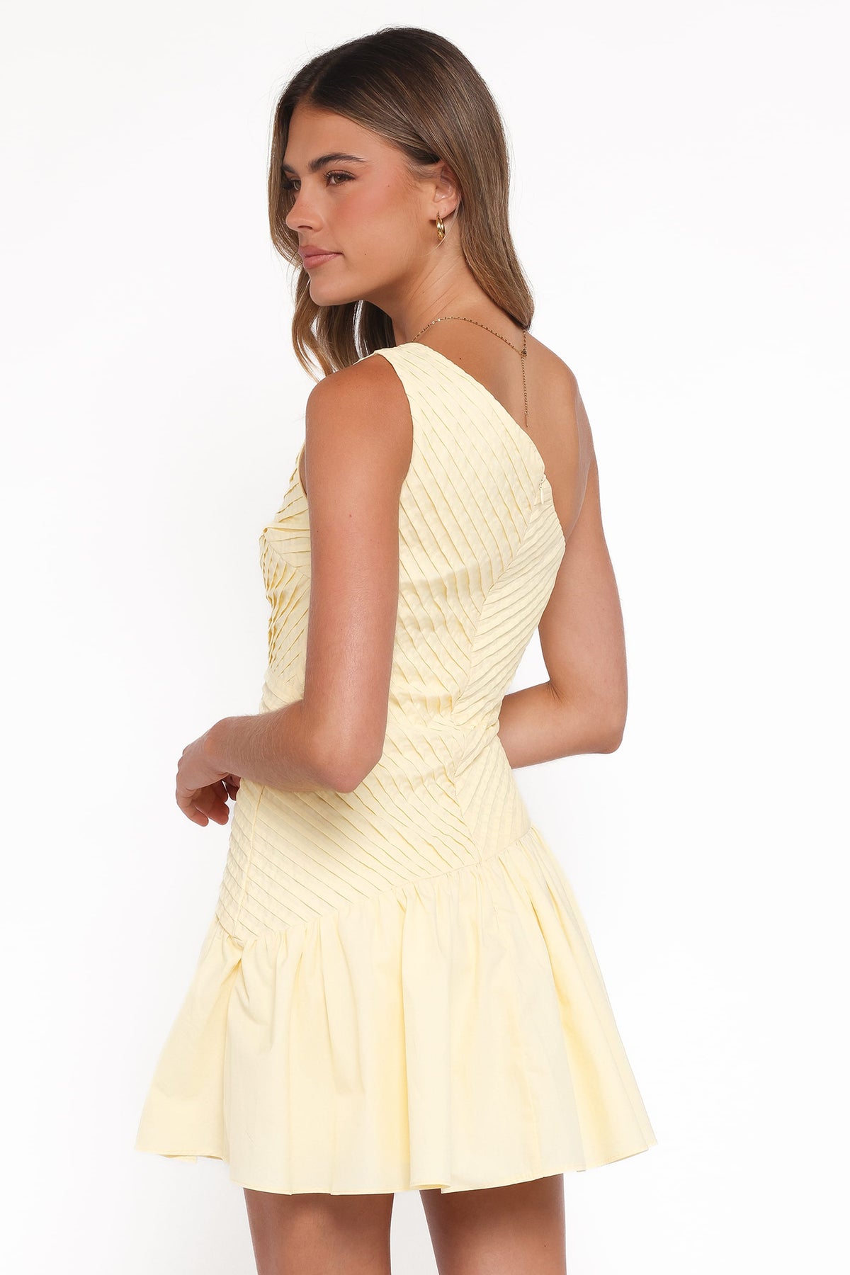 Elaria Off Shoulder Mini Dress in Butter Yellow – view 4 of 7