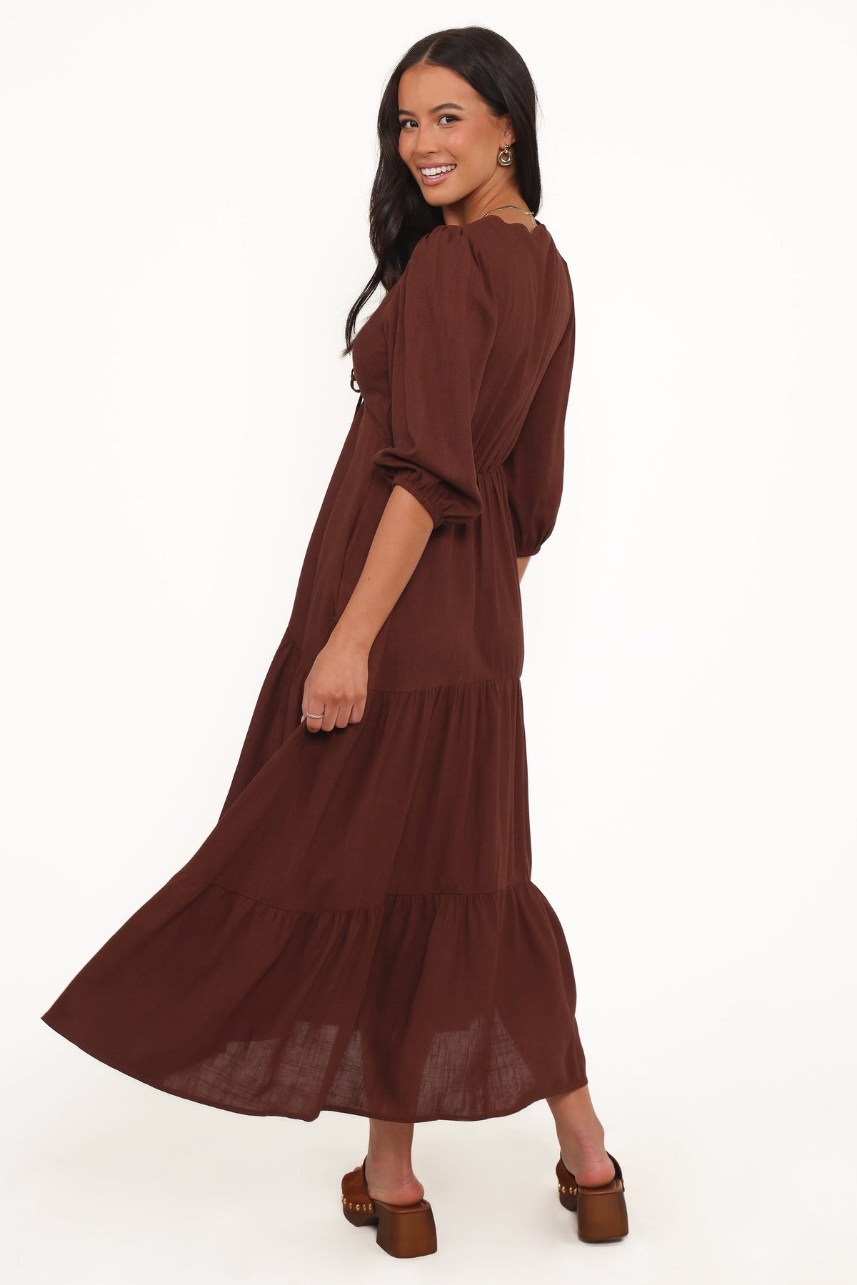 Eleonara Midi Dress in Chocolate – view 4 of 6