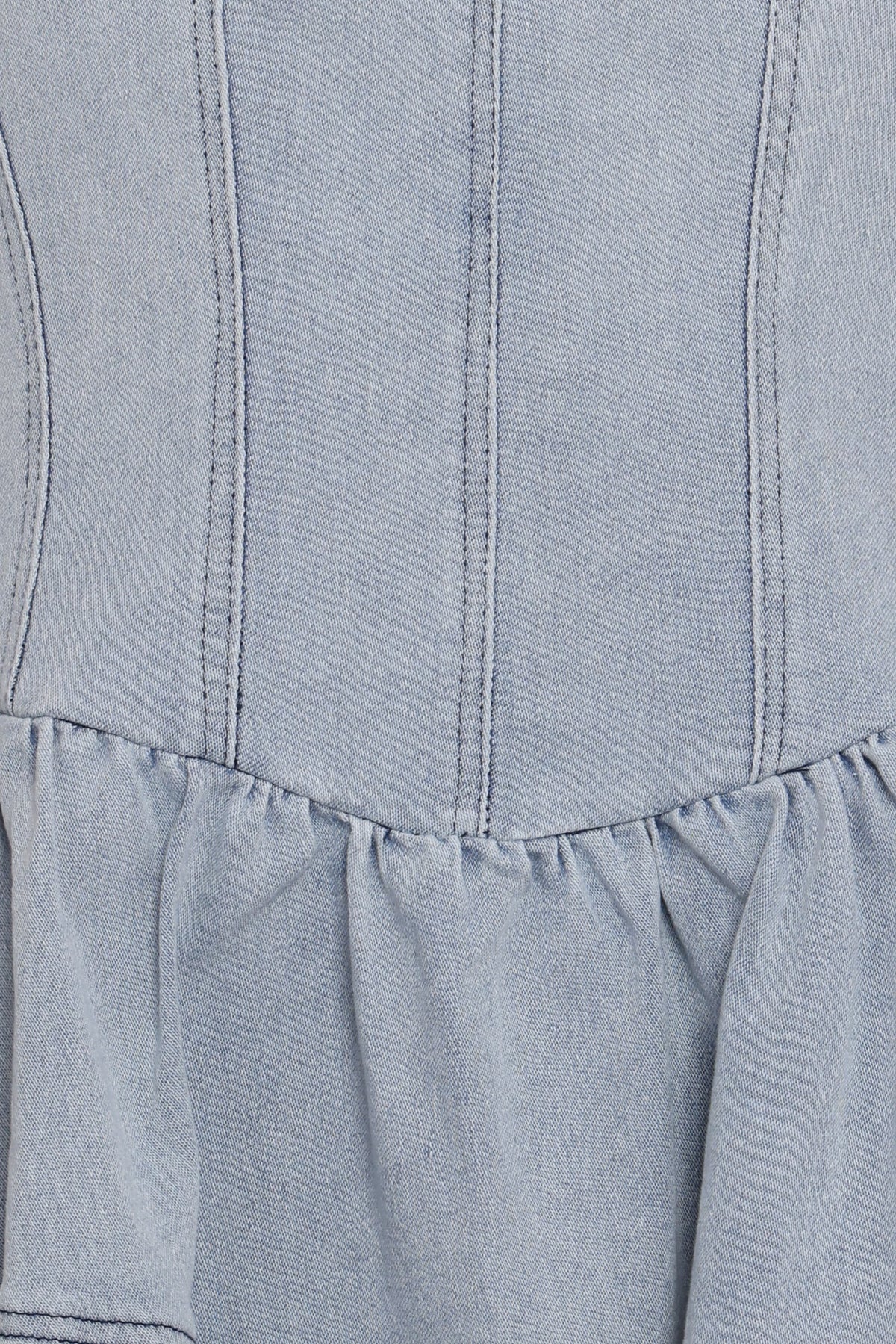 Ellen Strapless Mini Dress in Light Denim – view 7 of 7