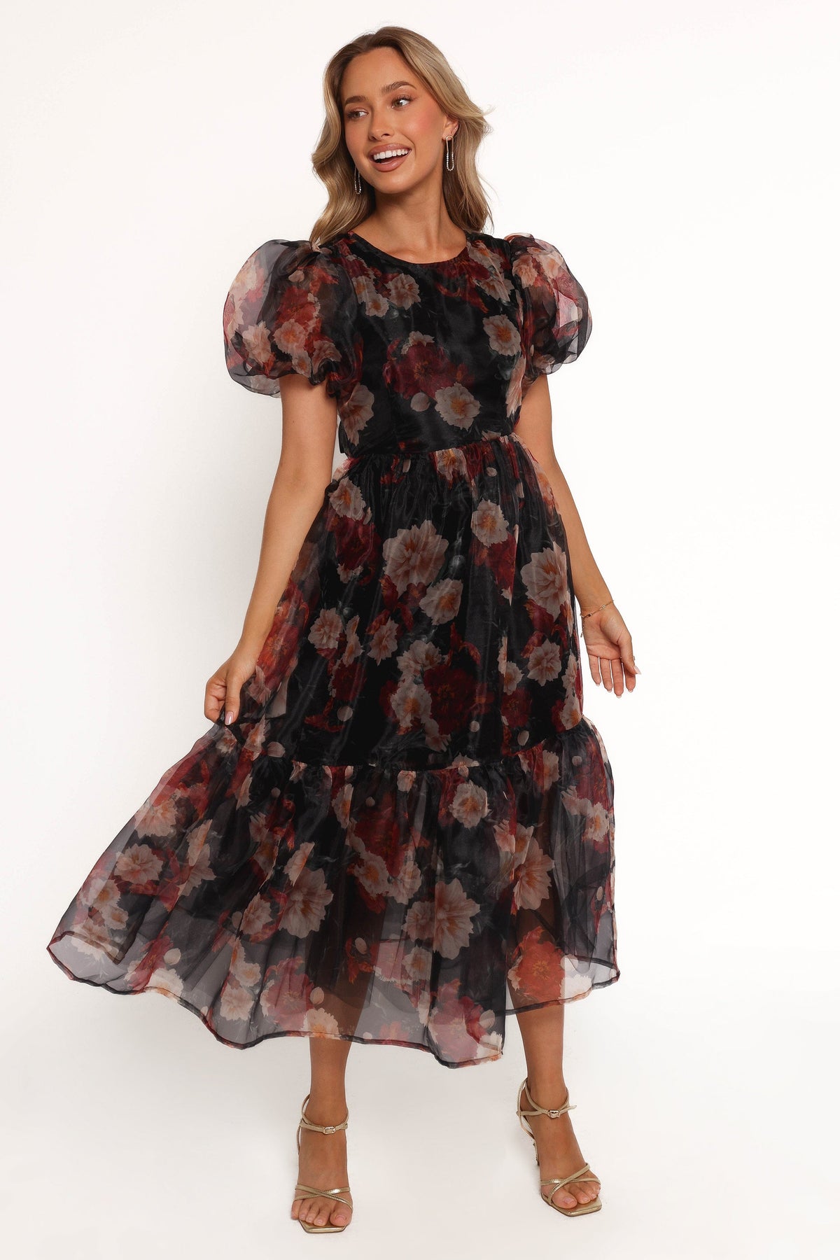 Elspeth Midi Dress in Black Floral – view 1 of 8
