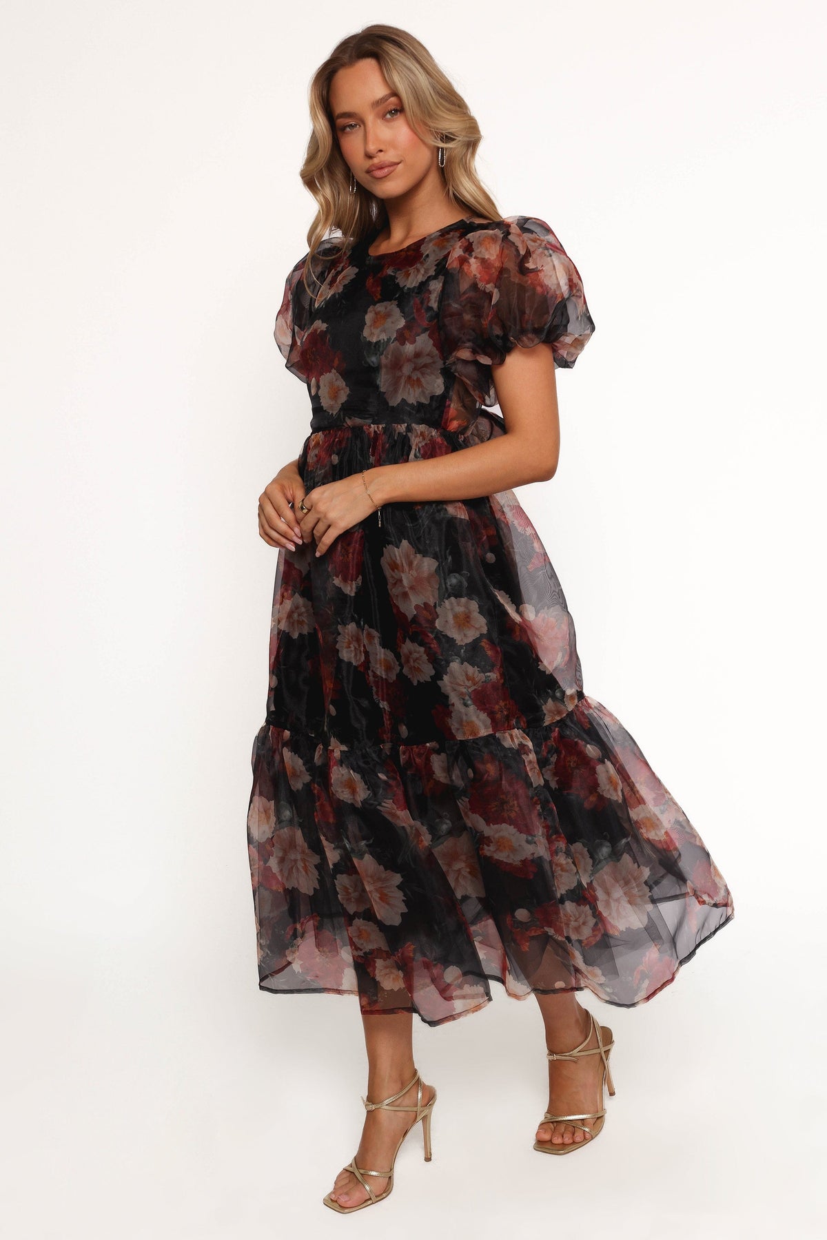 Elspeth Midi Dress in Black Floral – view 3 of 8