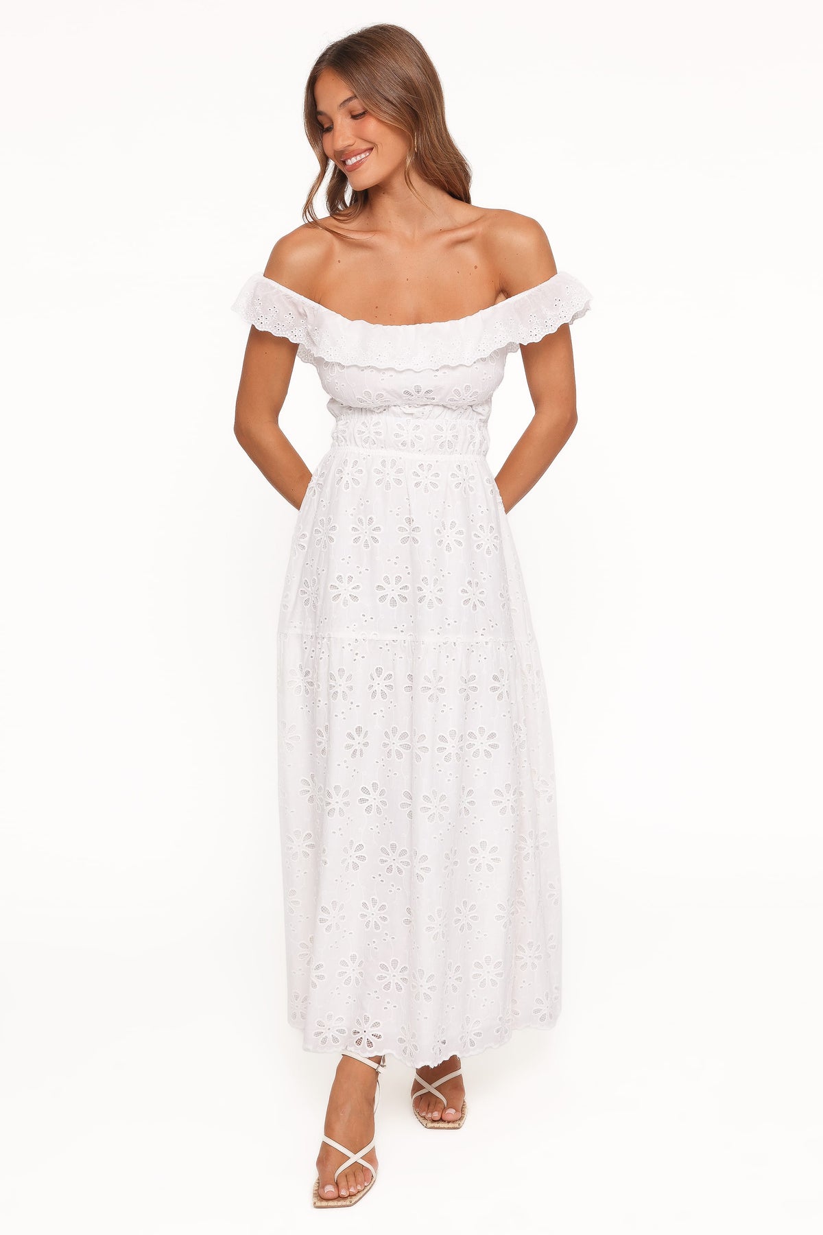 Elwyn Maxi Dress in White Broderie – view 6 of 9