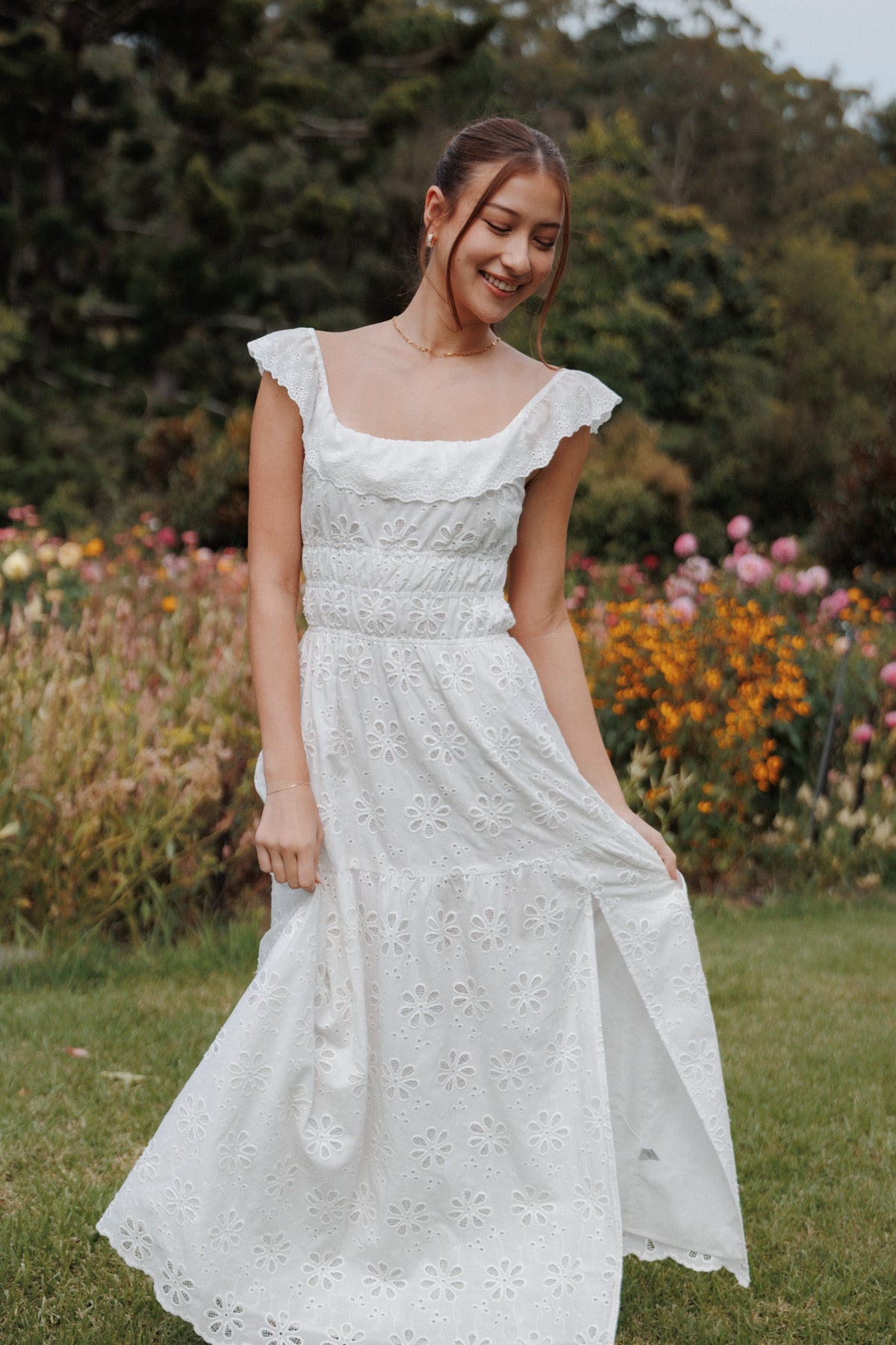 Elwyn Maxi Dress in White Broderie – view 9 of 9