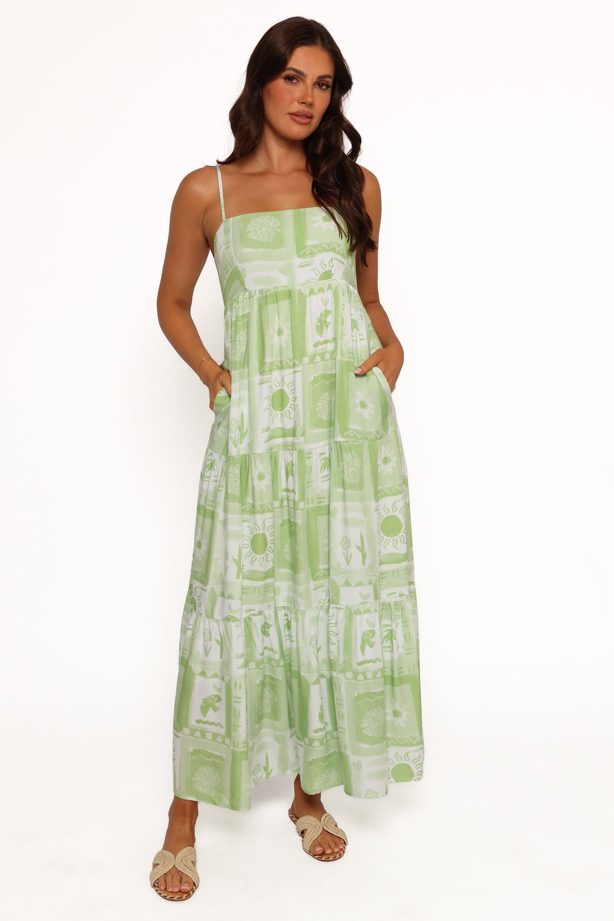 Eudora Maxi Dress in Green Print – view 1 of 6
