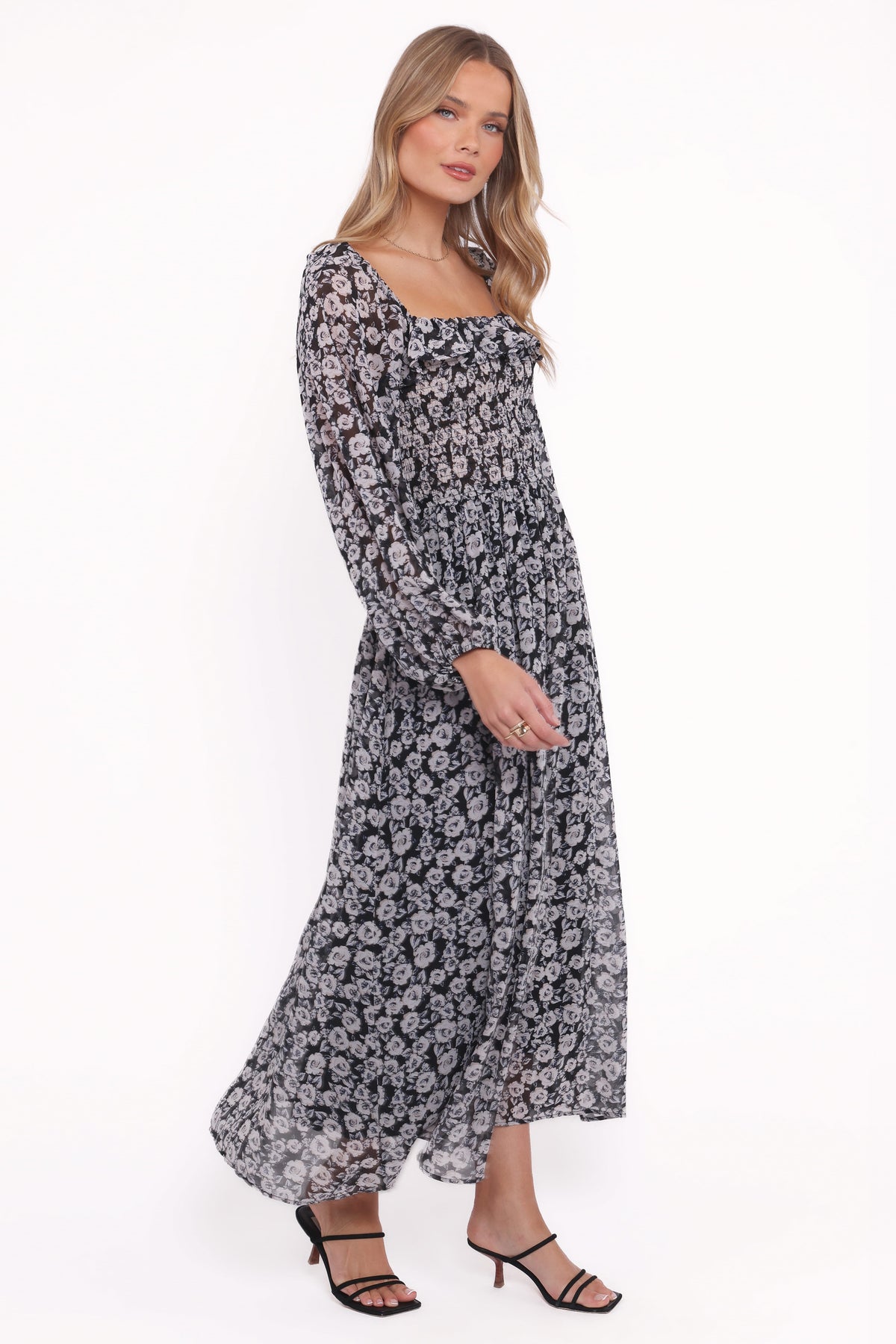 Faith Long Sleeve Maxi Dress in Black Floral – view 3 of 5