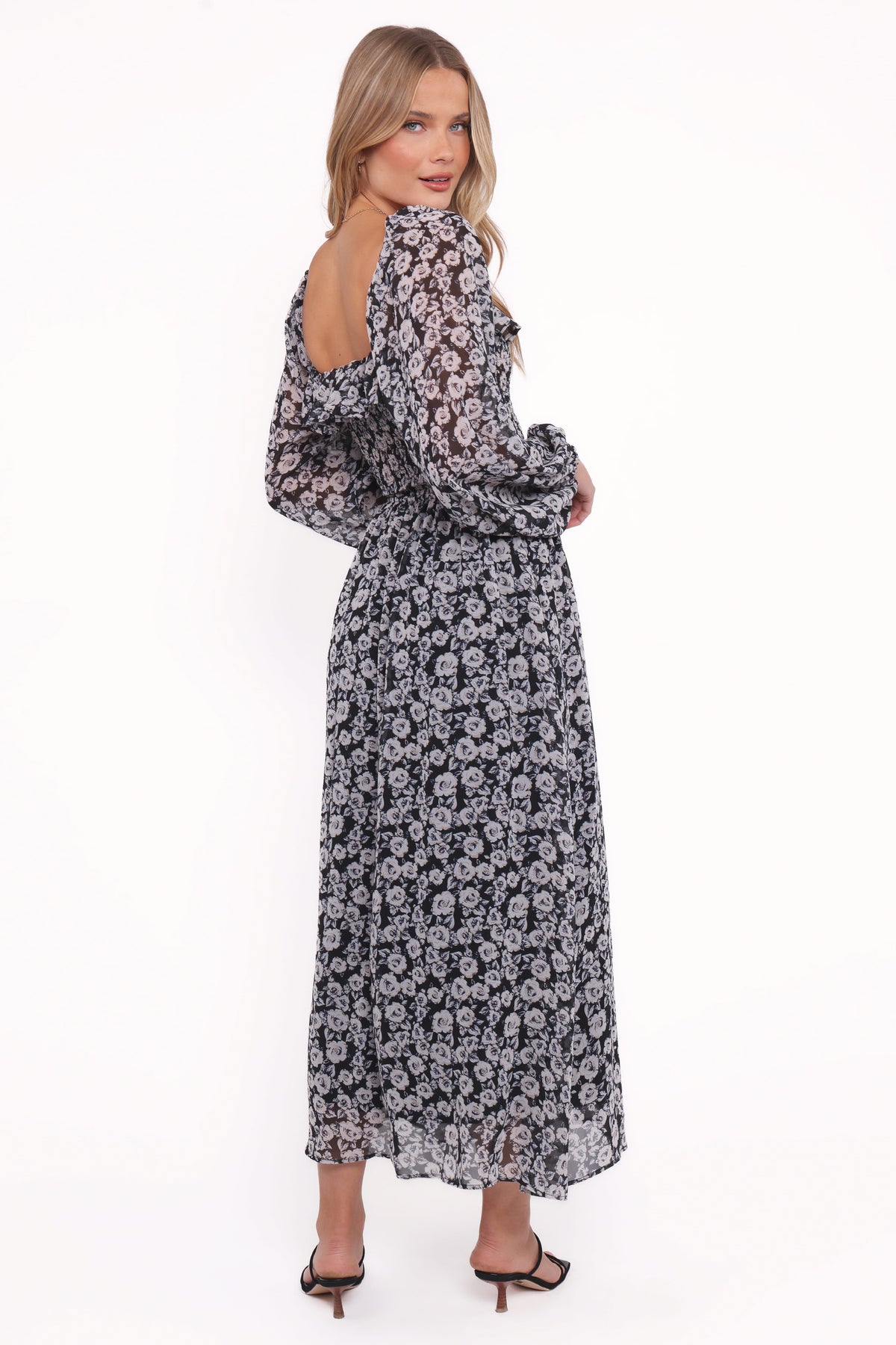 Faith Long Sleeve Maxi Dress in Black Floral – view 4 of 5