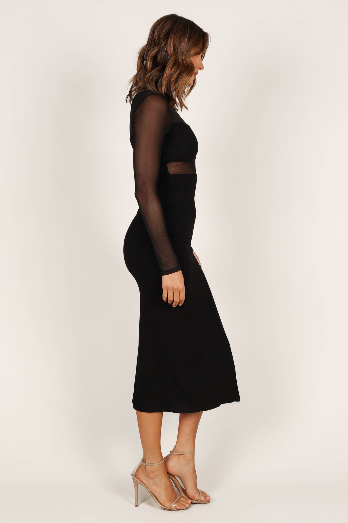 Farrow Long Sleeve Midi Dress in Black – view 8 of 10