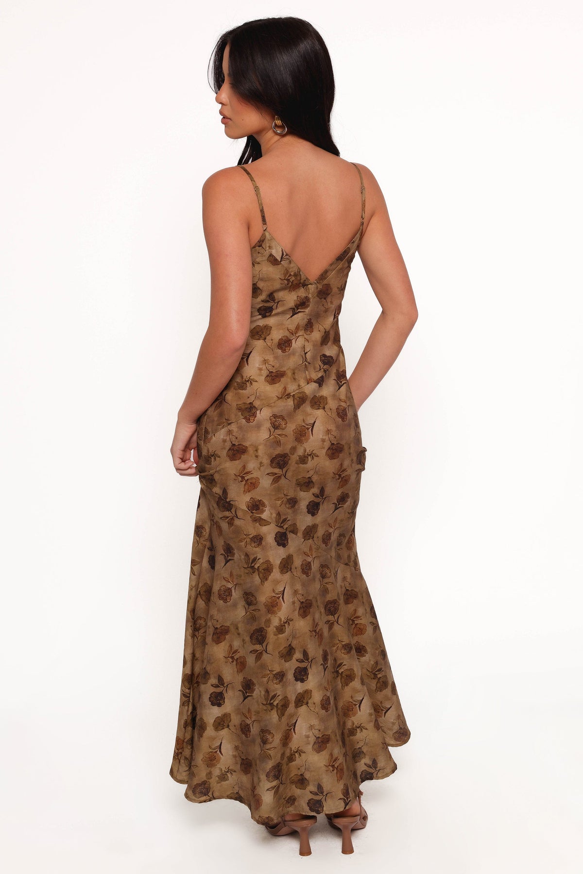Fia Midi Dress in Tan Floral – view 6 of 9