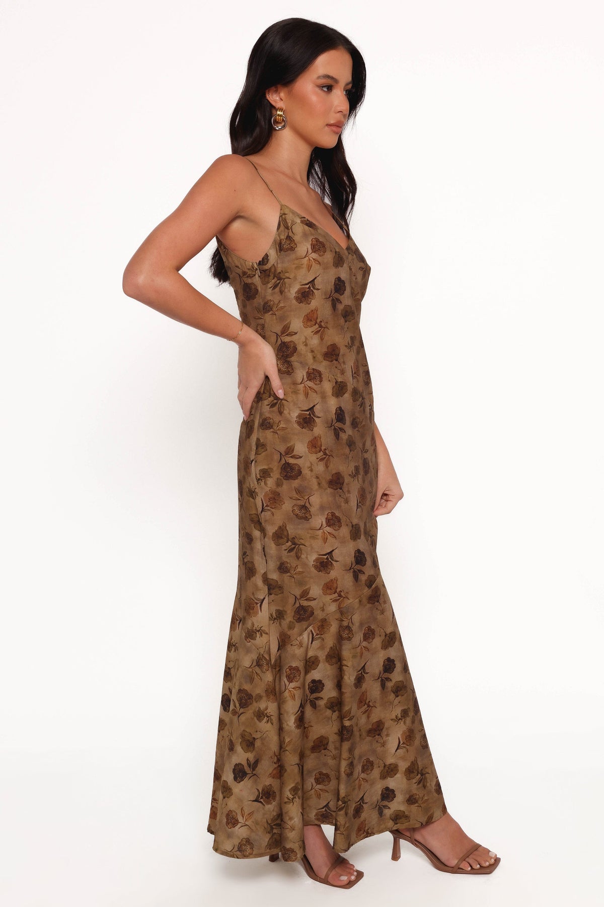 Fia Midi Dress in Tan Floral – view 7 of 9