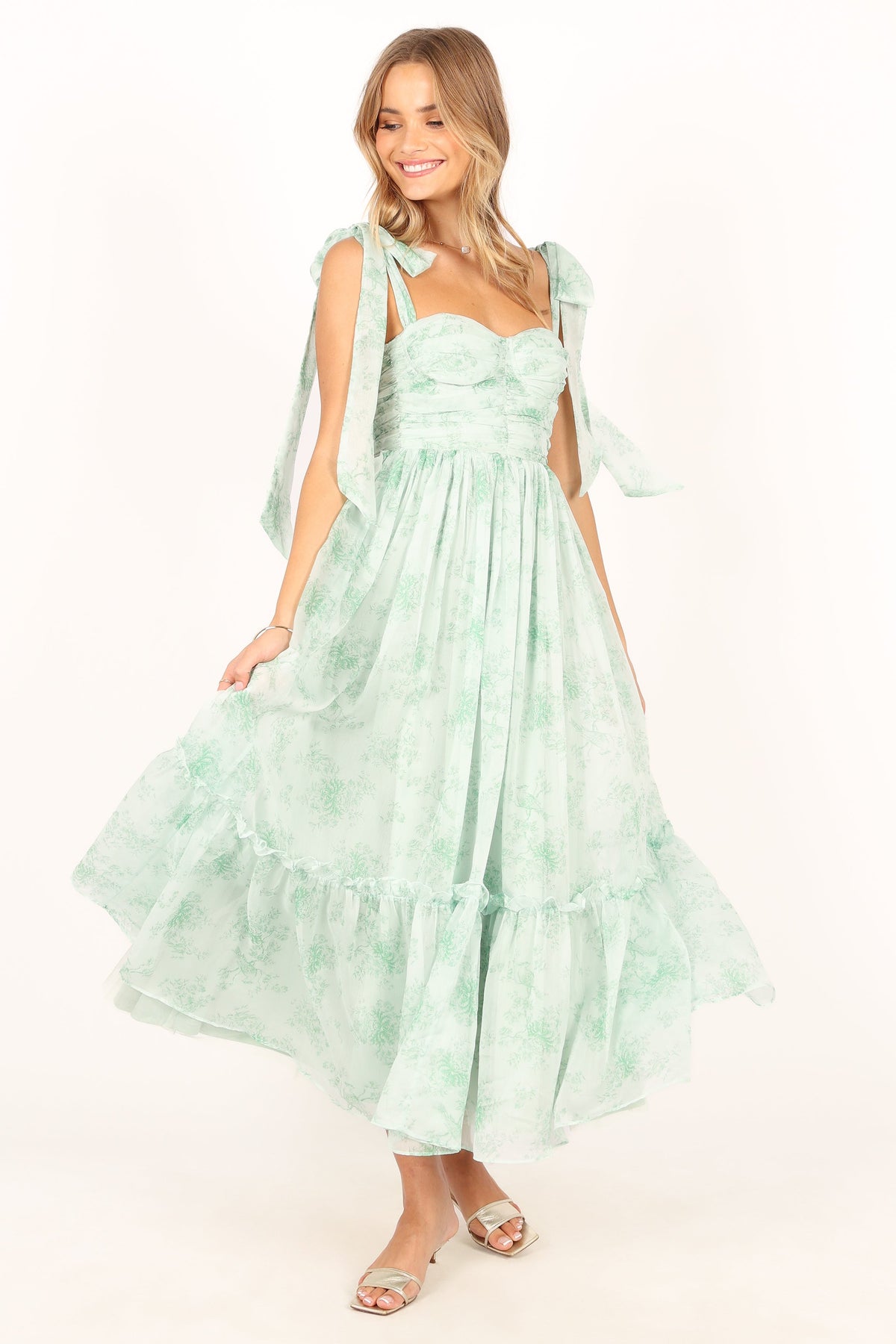 Floret Midi Dress in Sage – view 4 of 12