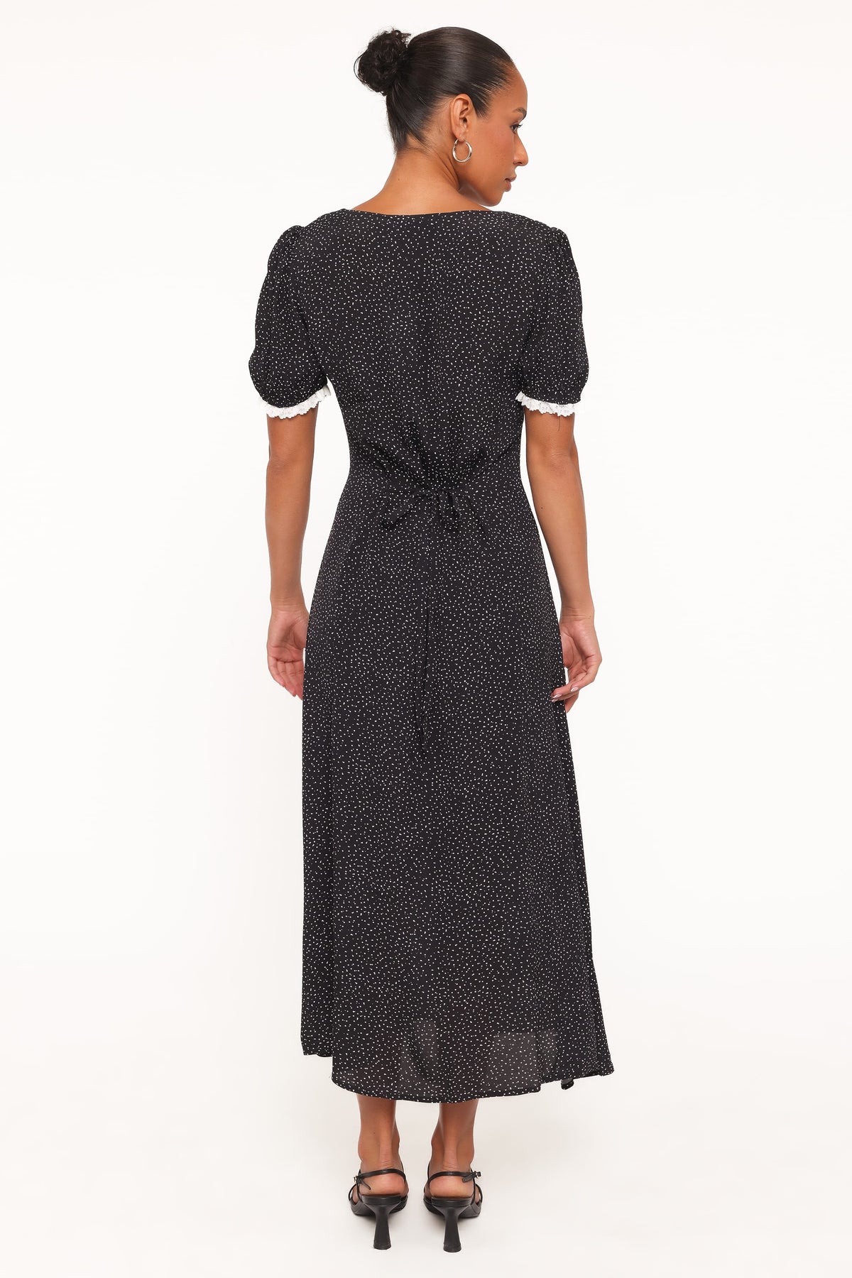 Francine Lace Midi Dress in Black Polka Dot – view 4 of 7