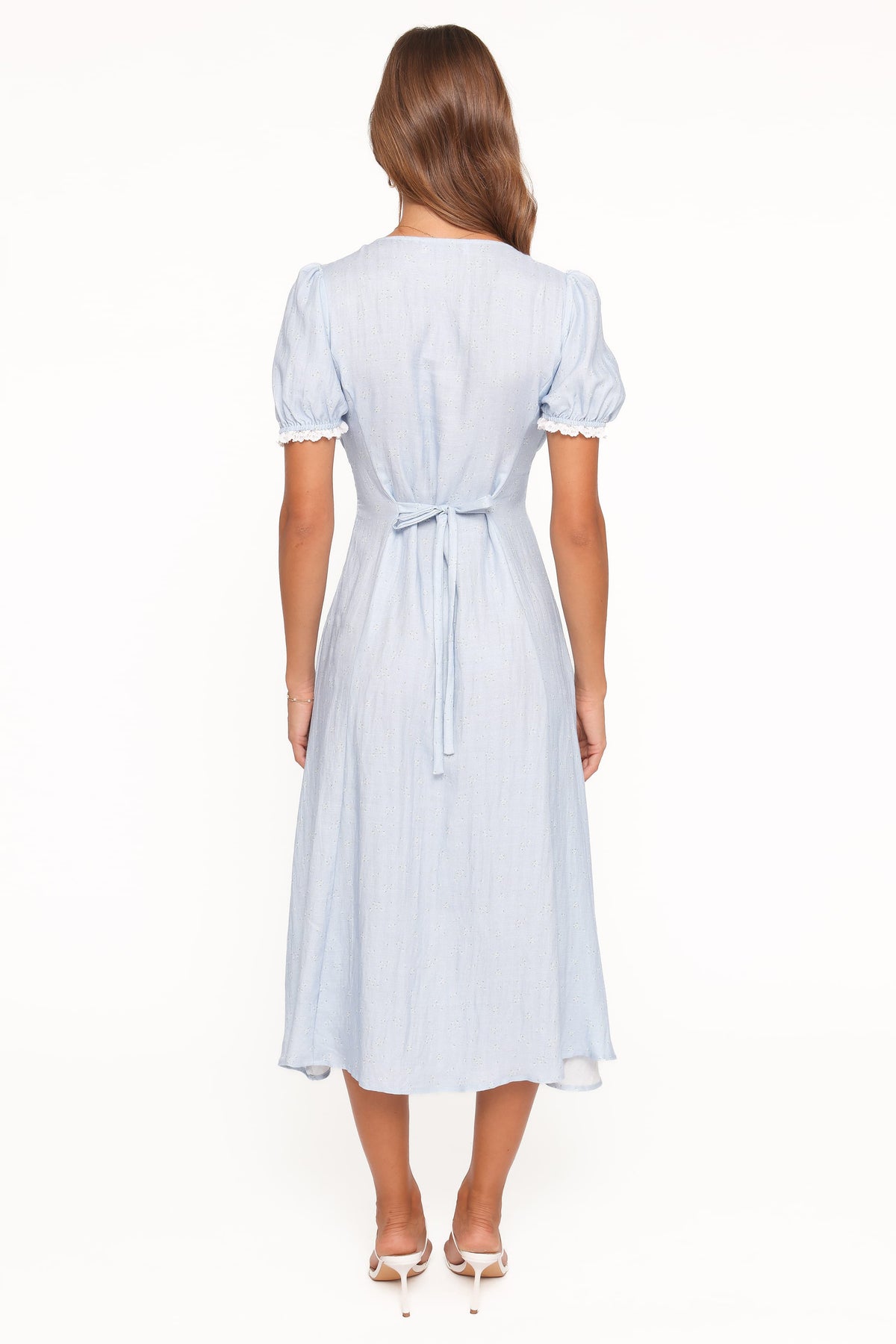 Francine Lace Midi Dress in Blue Ditsy Floral – view 5 of 8