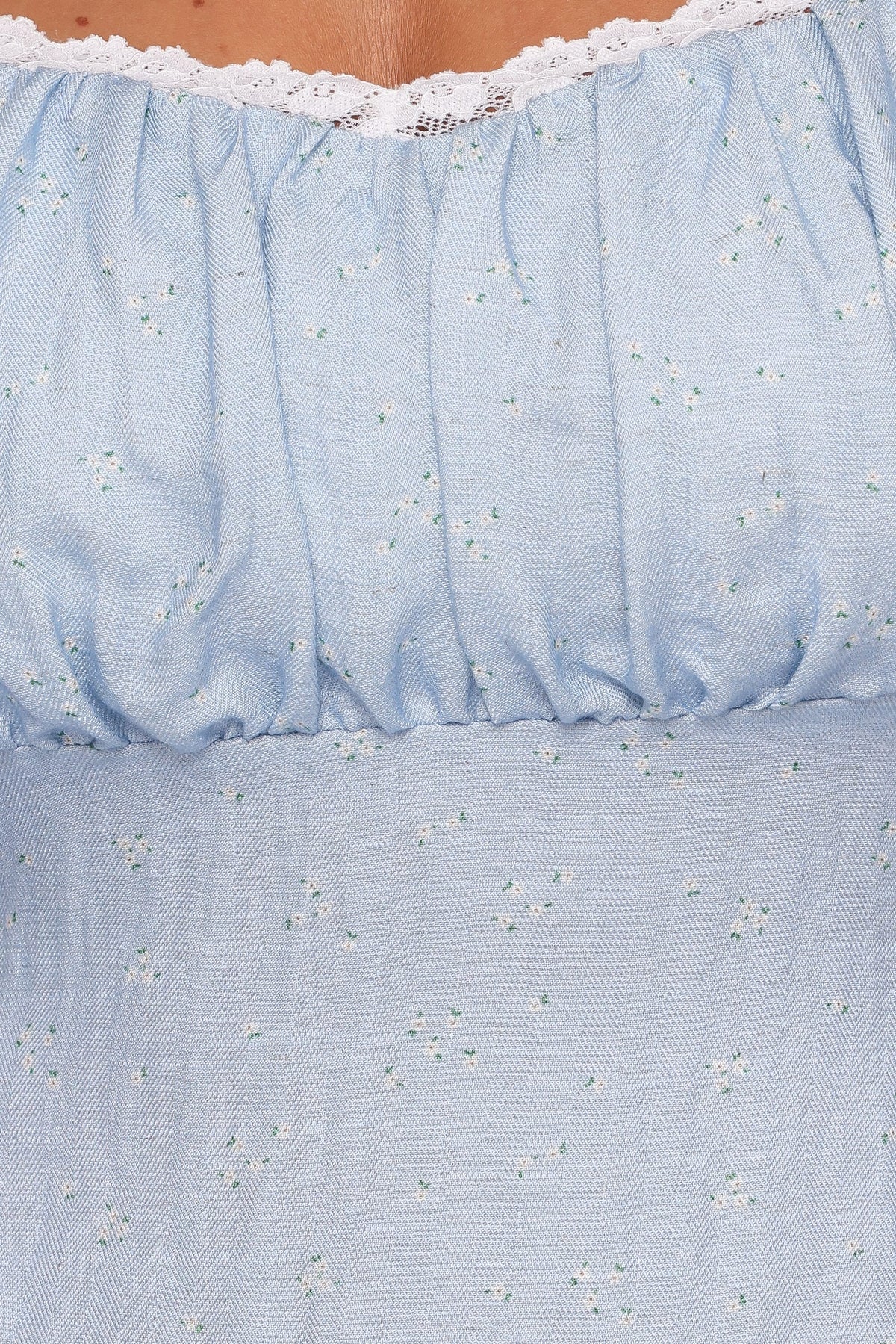 Francine Lace Midi Dress in Blue Ditsy Floral – view 7 of 8