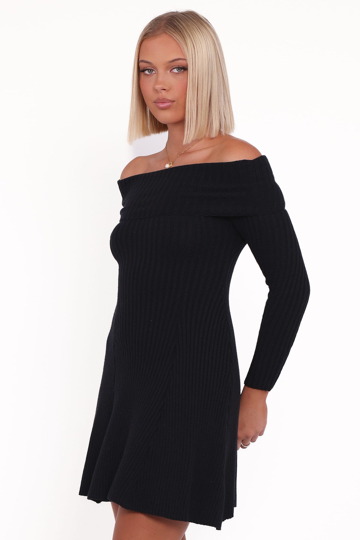 Francisco Long Sleeve Mini Dress in Black – view 3 of 6