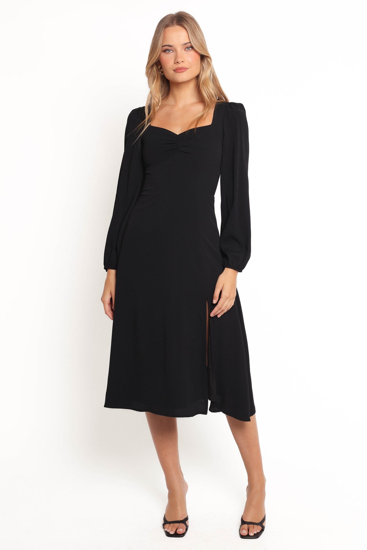 Franklin Long Sleeve Midi Dress in Black – view 7 of 8