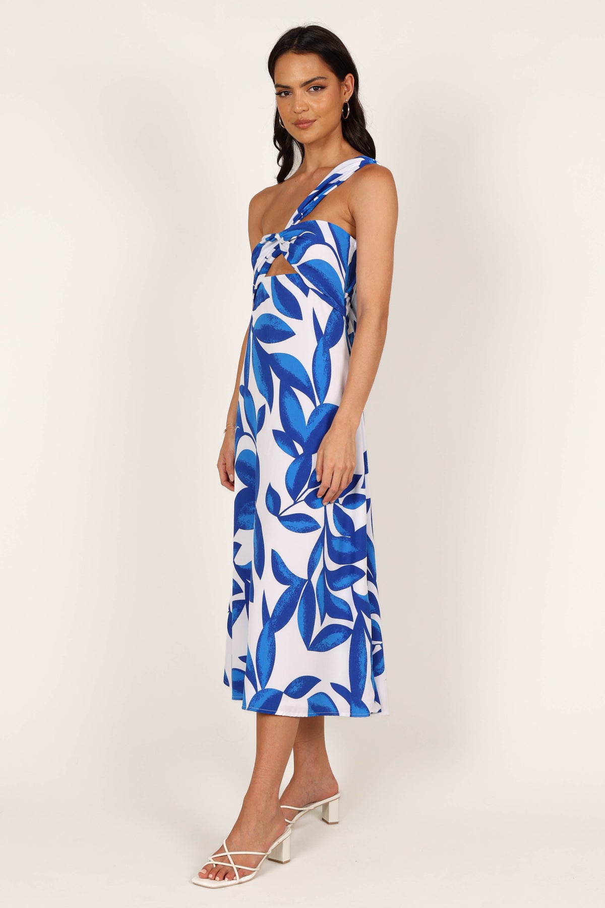 Freddie Midi Dress in White/Blue – view 6 of 8